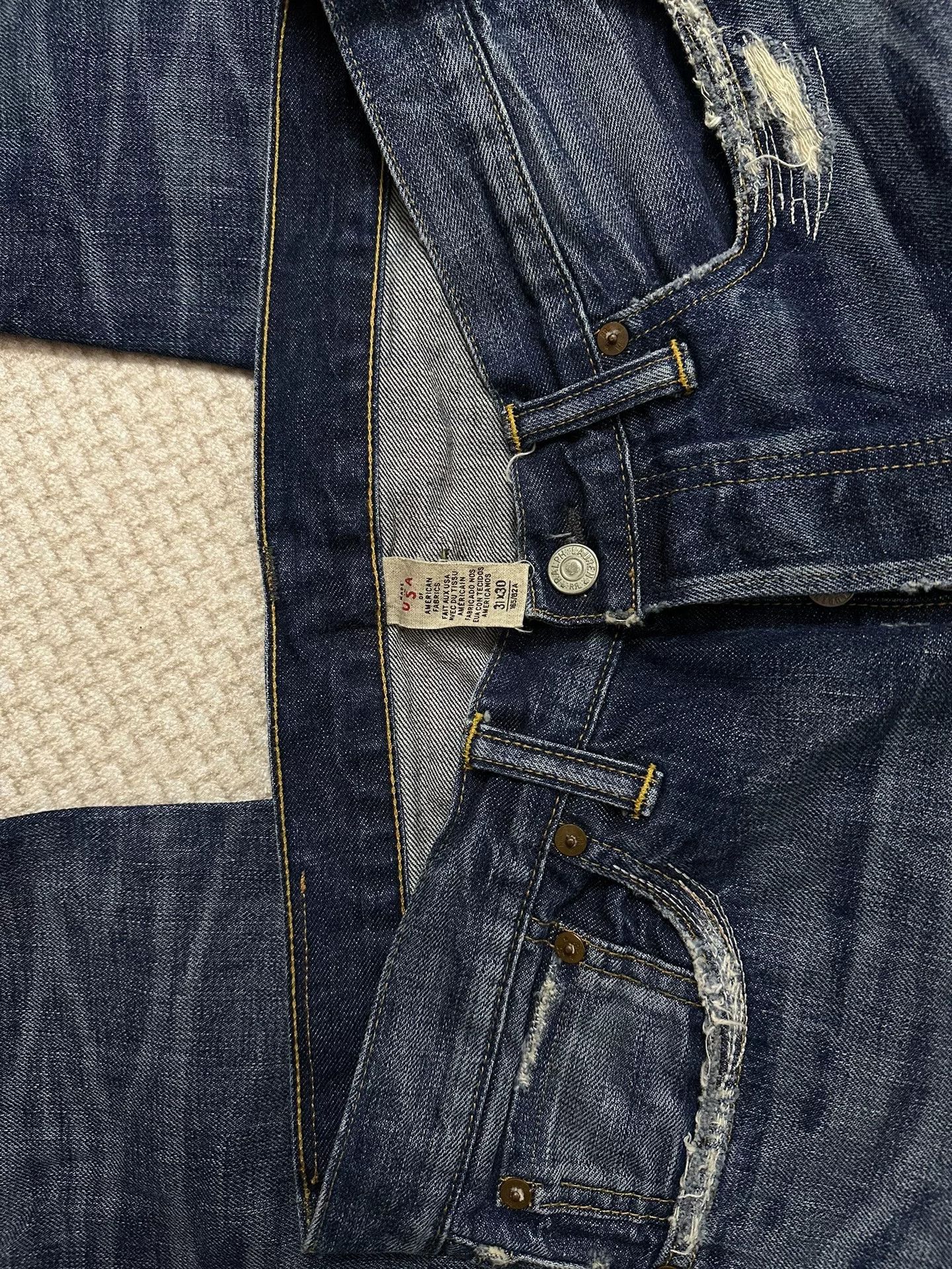 RRL Ralph Lauren RRL 2015 Depp Style Washed Patched Jeans Size US 31 - 7 Thumbnail