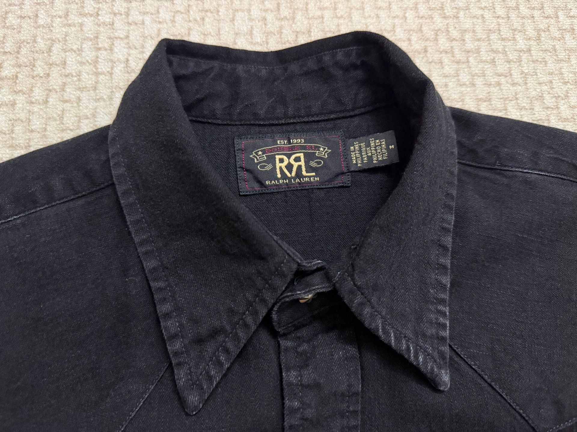 RRL Ralph Lauren RRL Classic Indigo Cotton Western Shirt Size US M / EU 48-50 / 2 - 3 Thumbnail