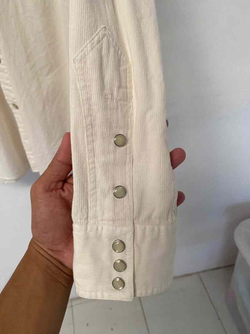 RRL Ralph Lauren RRL Vintage White Corduroy Western Shirt Size US M / EU 48-50 / 2 - 4 Thumbnail