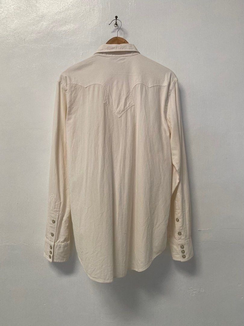 RRL Ralph Lauren RRL Vintage White Corduroy Western Shirt Size US M / EU 48-50 / 2 - 2 Thumbnail