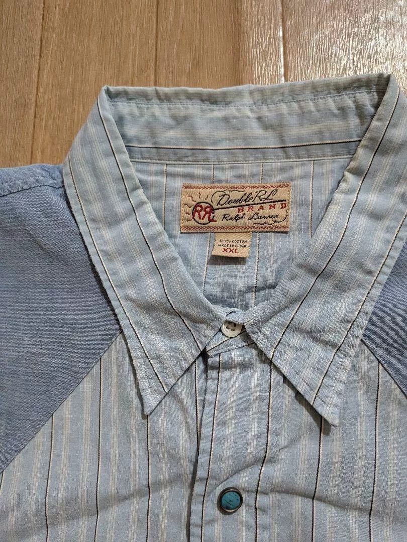 RRL Ralph Lauren RRL Vintage Turquoise Stripe Western Shirt Size US XXL / EU 58 / 5 - 3 Thumbnail