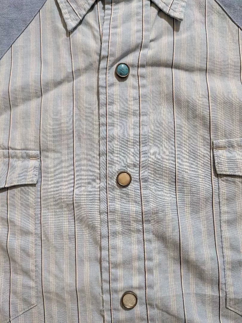 RRL Ralph Lauren RRL Vintage Turquoise Stripe Western Shirt Size US XXL / EU 58 / 5 - 4 Thumbnail