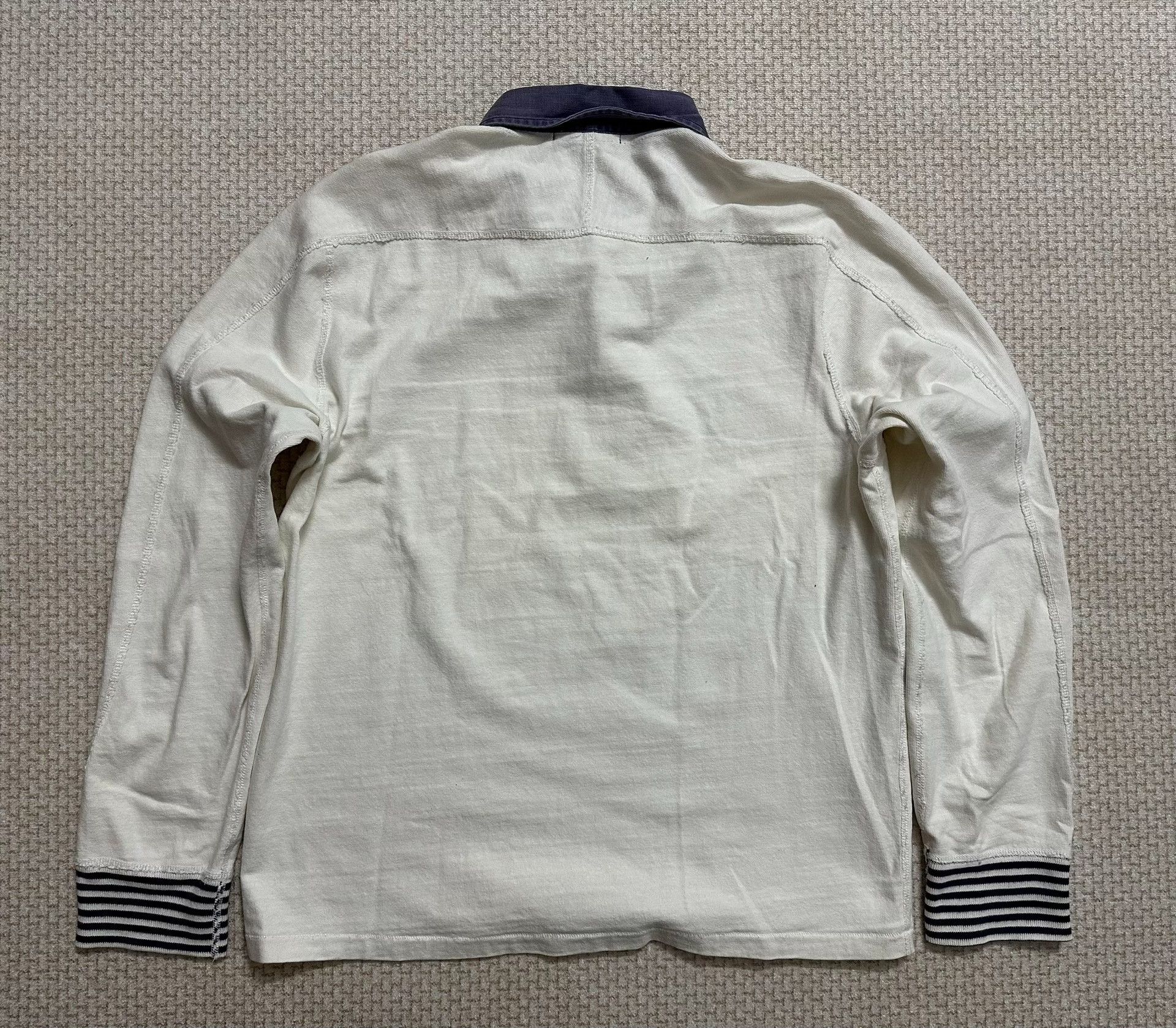 RRL Ralph Lauren RRL Vintage Stripe Patchwork Letter Henley Size US L / EU 52-54 / 3 - 2 Thumbnail