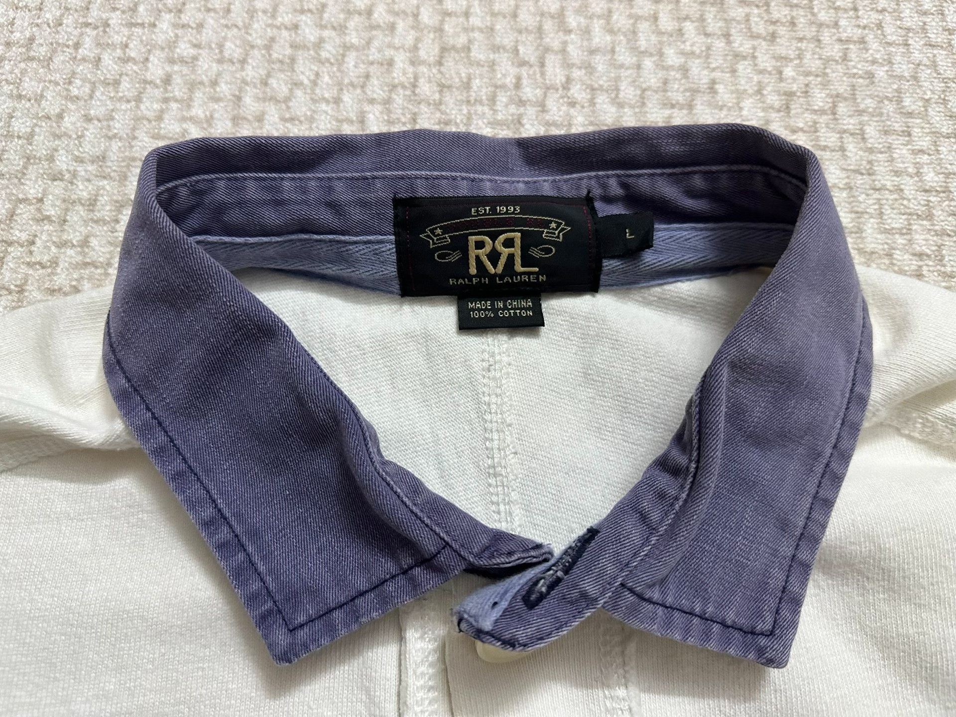 RRL Ralph Lauren RRL Vintage Stripe Patchwork Letter Henley Size US L / EU 52-54 / 3 - 3 Thumbnail