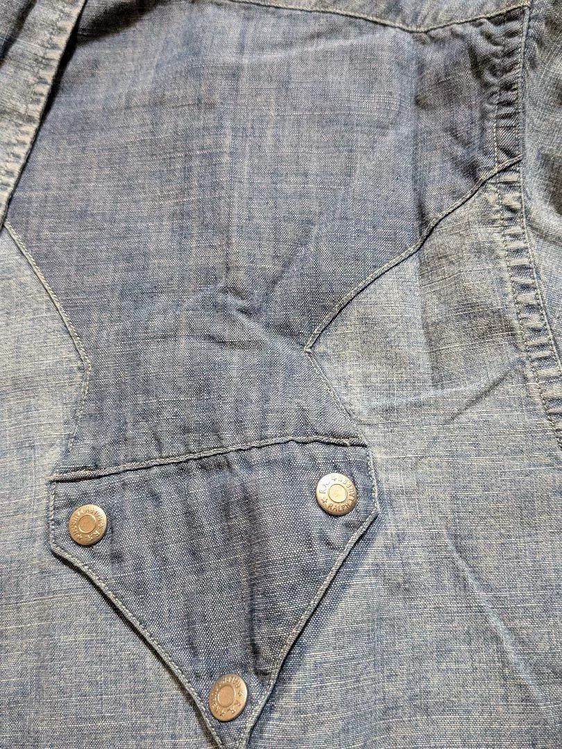 RRL Ralph Lauren RRL Double RL Vintage Western Denim Shirt Size US XL / EU 56 / 4 - 6 Thumbnail