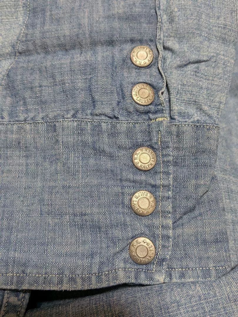 RRL Ralph Lauren RRL Double RL Vintage Western Denim Shirt Size US XL / EU 56 / 4 - 7 Thumbnail