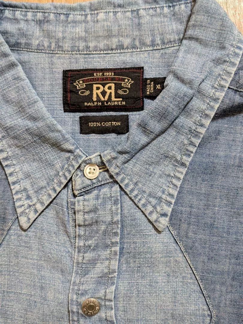 RRL Ralph Lauren RRL Double RL Vintage Western Denim Shirt Size US XL / EU 56 / 4 - 3 Thumbnail