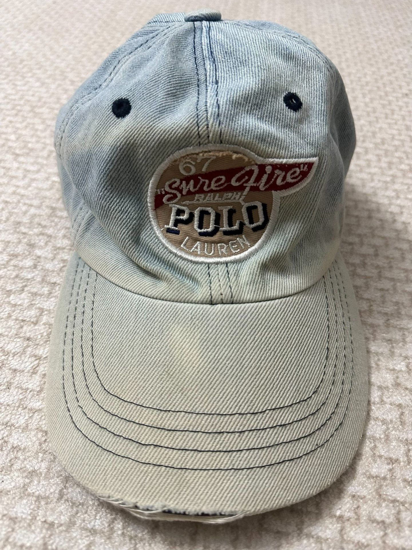 Ralph Lauren Ralph Lauren 90s US Washed Denim Logo Cap Size ONE SIZE - 2 Thumbnail