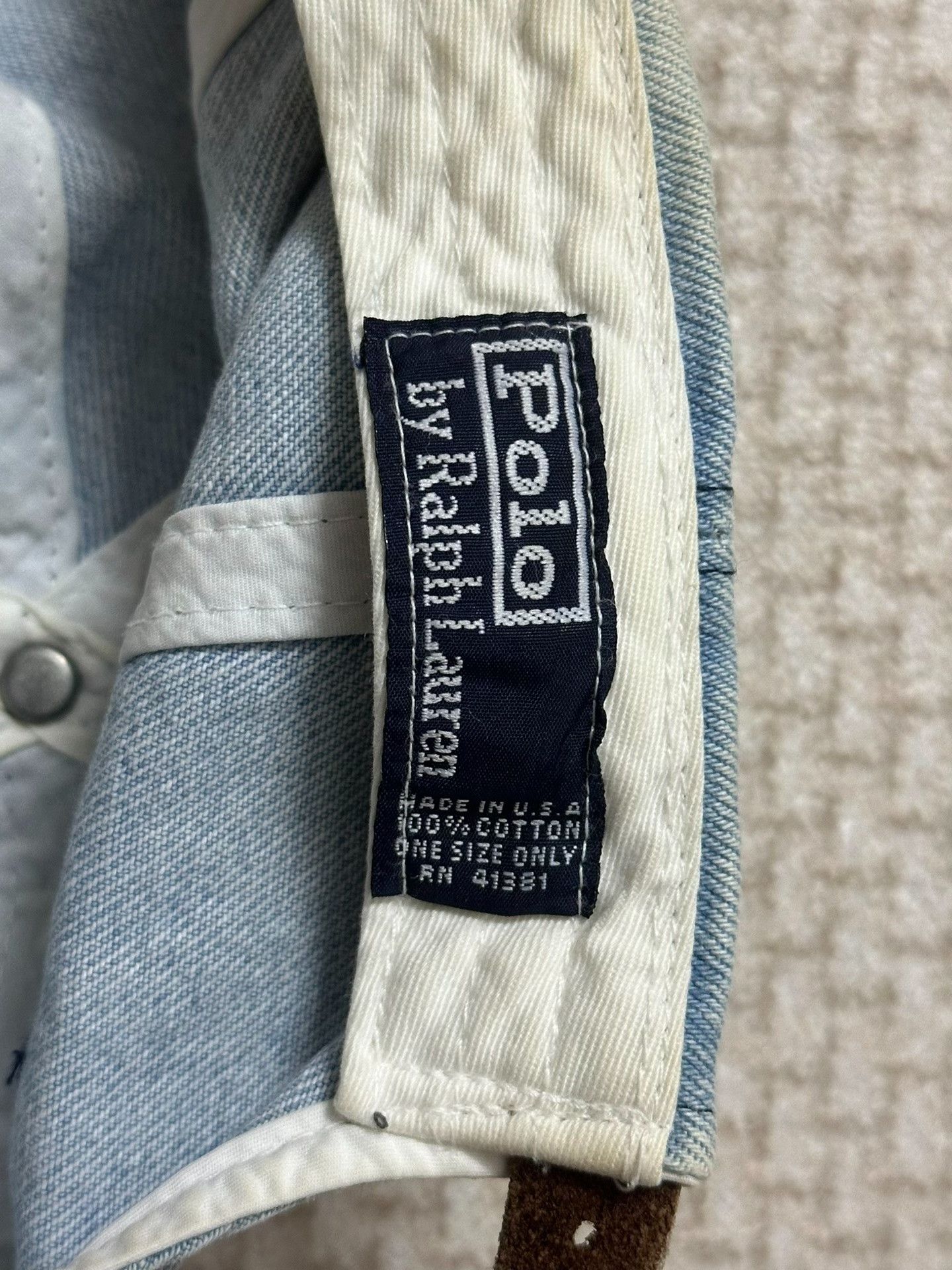 Ralph Lauren Ralph Lauren 90s US Washed Denim Logo Cap Size ONE SIZE - 4 Thumbnail