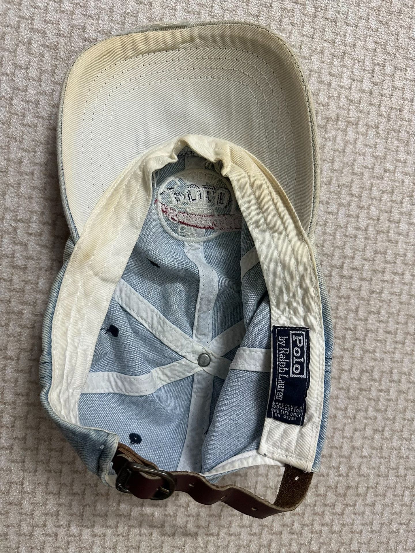 Ralph Lauren Ralph Lauren 90s US Washed Denim Logo Cap Size ONE SIZE - 3 Thumbnail