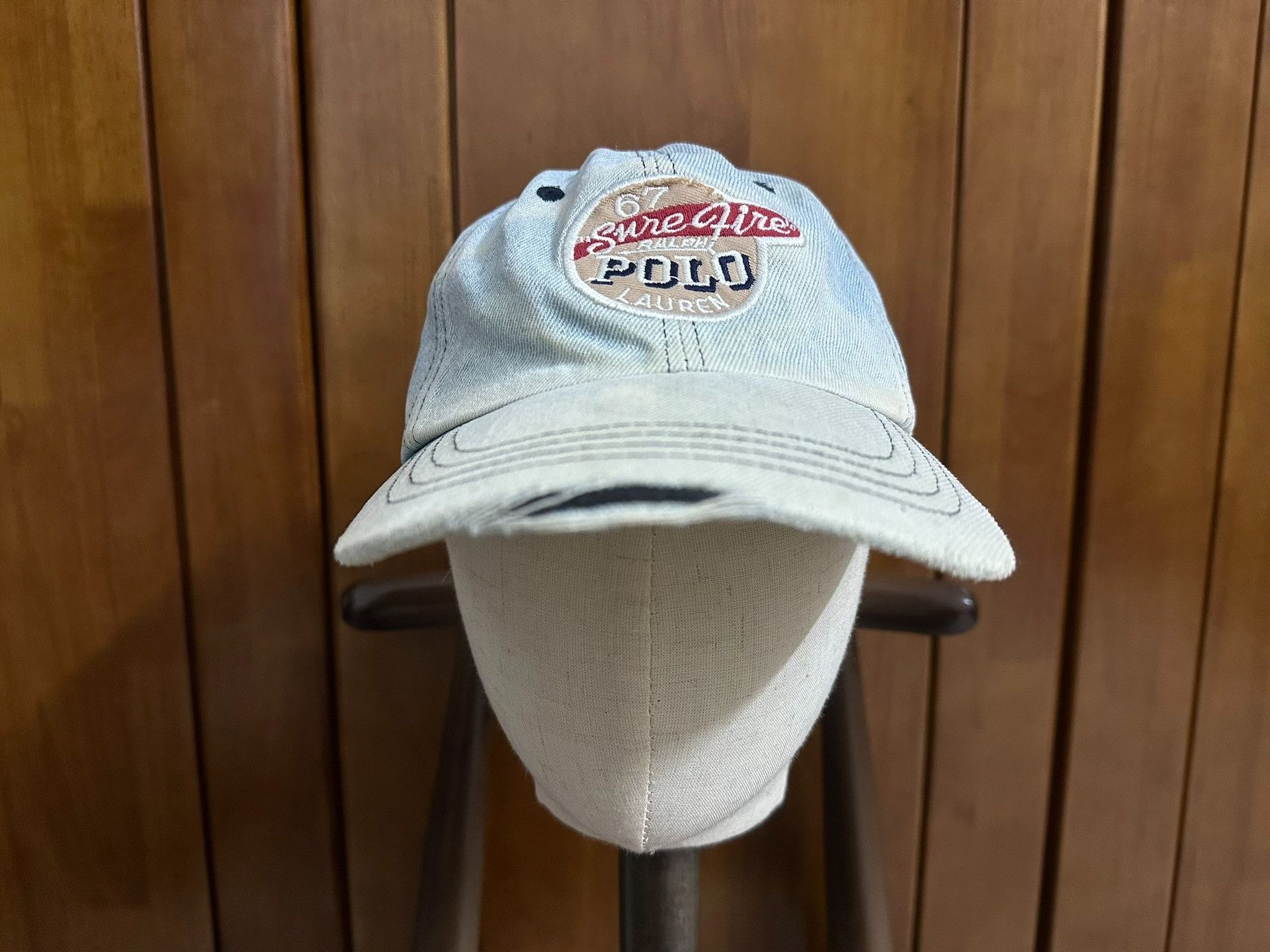 Ralph Lauren Ralph Lauren 90s US Washed Denim Logo Cap Size ONE SIZE - 6 Thumbnail