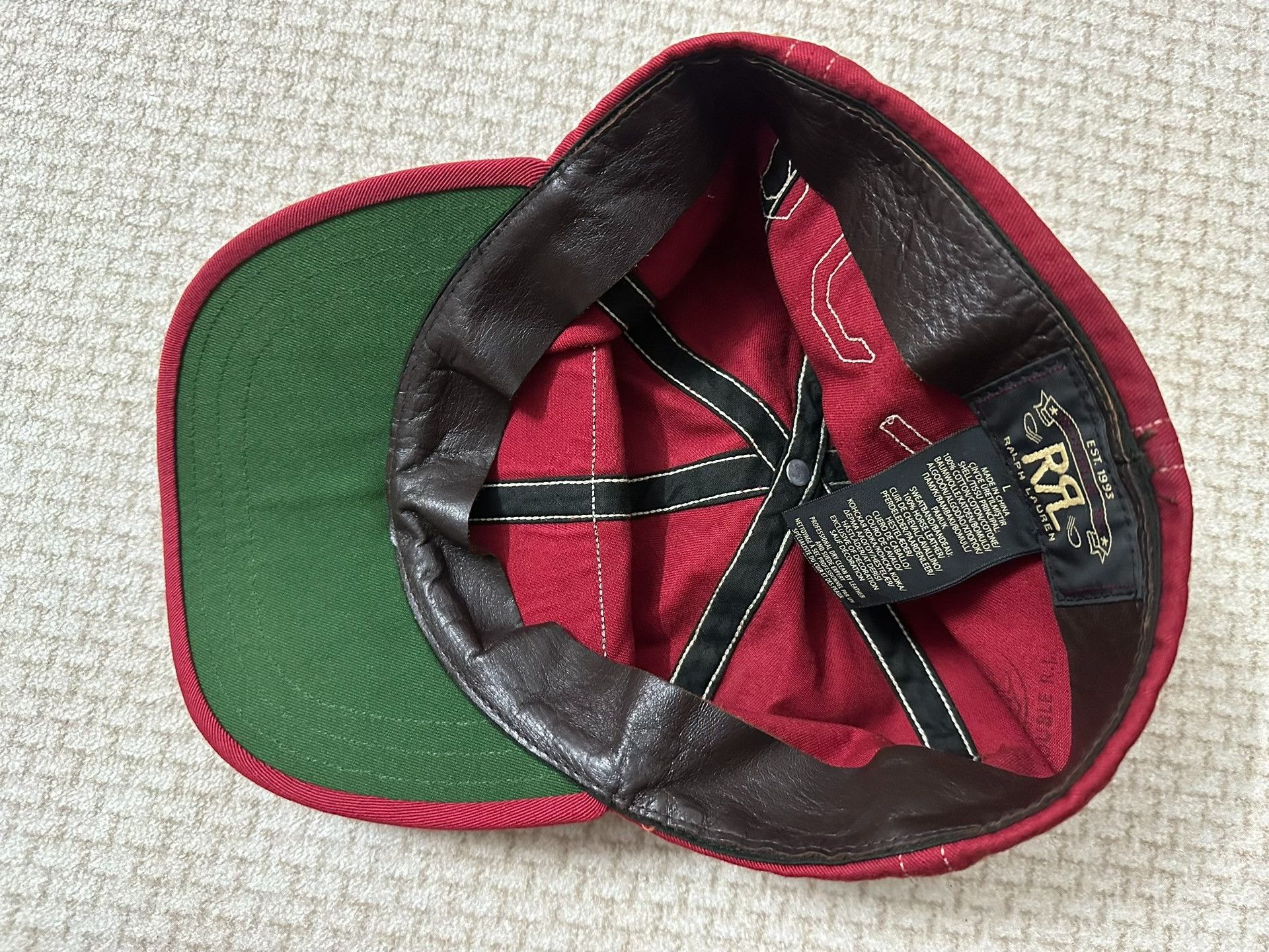 RRL Ralph Lauren RRL Wing Leather Patch Embroidered Baseball Cap Size ONE SIZE - 4 Thumbnail