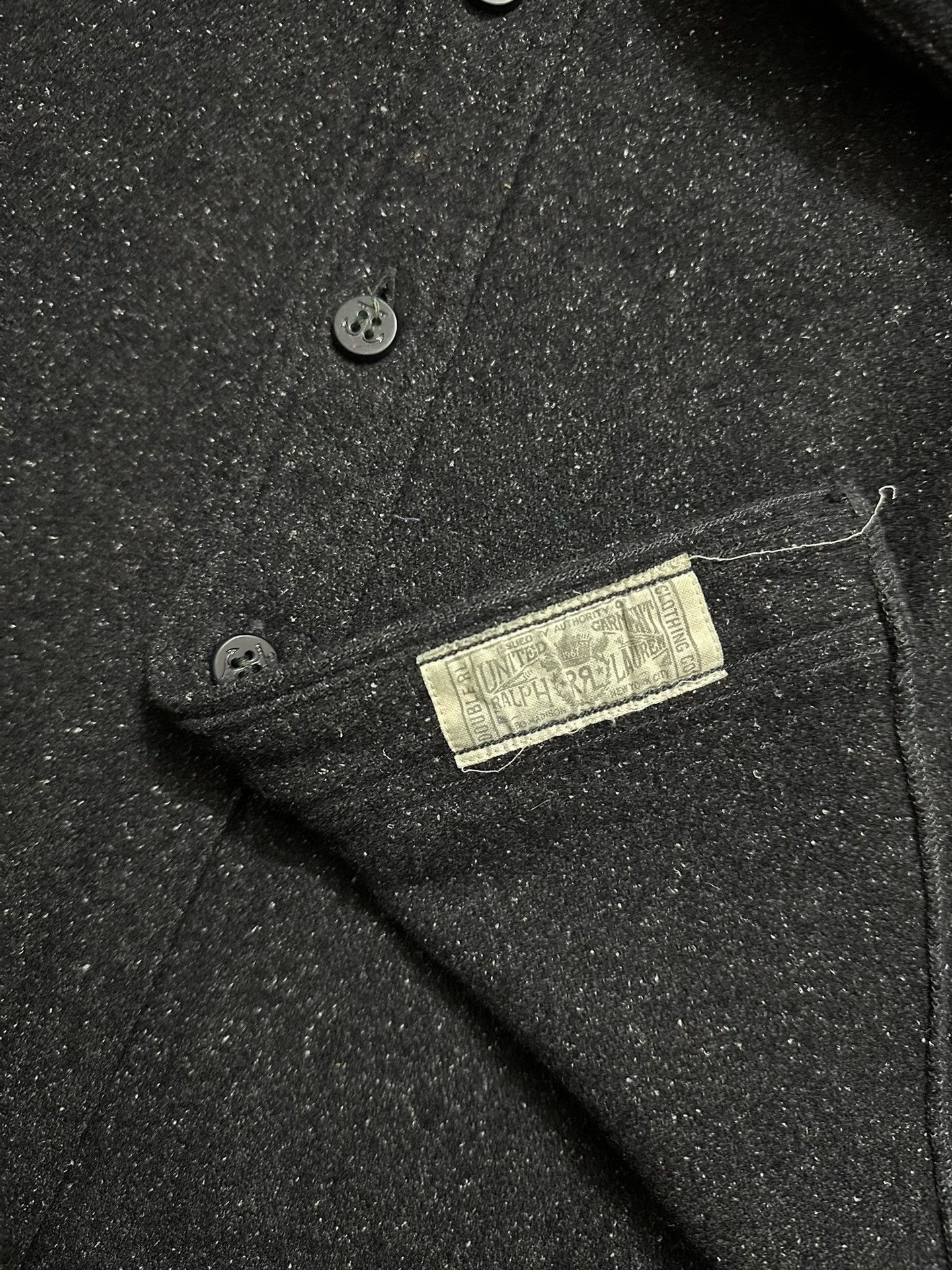 RRL Ralph Lauren RRL Vintage Wool Blend Navy Anchor Shirt Size US L / EU 52-54 / 3 - 6 Thumbnail