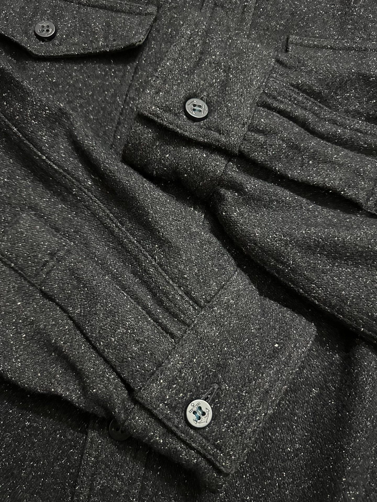 RRL Ralph Lauren RRL Vintage Wool Blend Navy Anchor Shirt Size US L / EU 52-54 / 3 - 5 Thumbnail