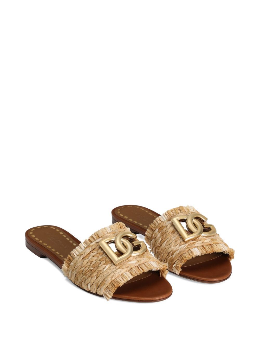 Dolce & Gabbana DG LOGO RAFIA FLAT SANDALS Size US 6 / IT 36 - 4 Thumbnail