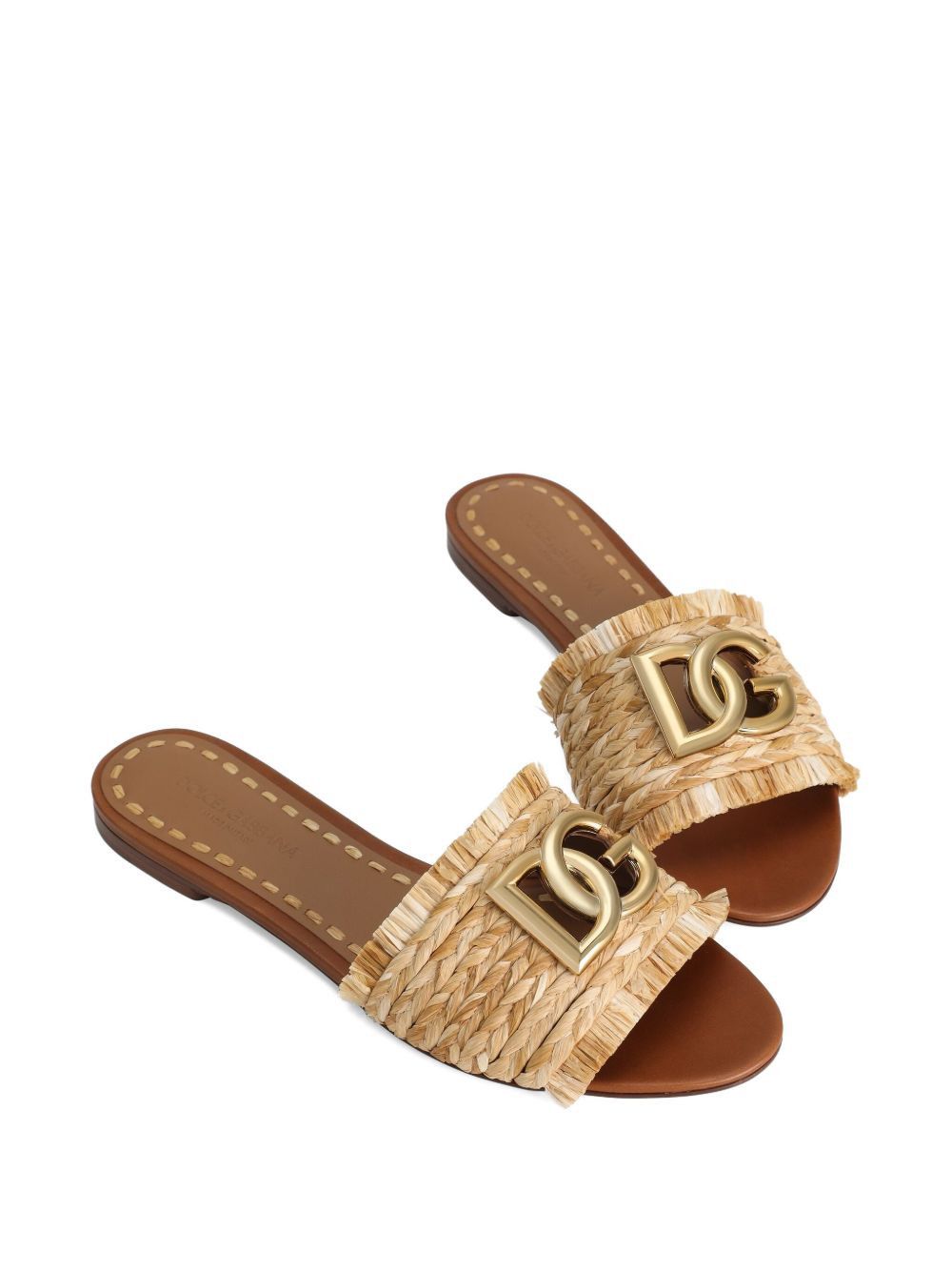 Dolce & Gabbana DG LOGO RAFIA FLAT SANDALS Size US 7.5 / IT 37.5 - 3 Thumbnail