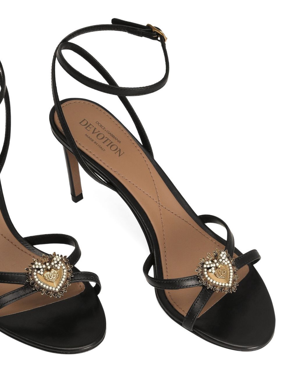 Dolce & Gabbana DEVOTION LEATHER SANDALS Size US 10 / IT 40 - 3 Thumbnail