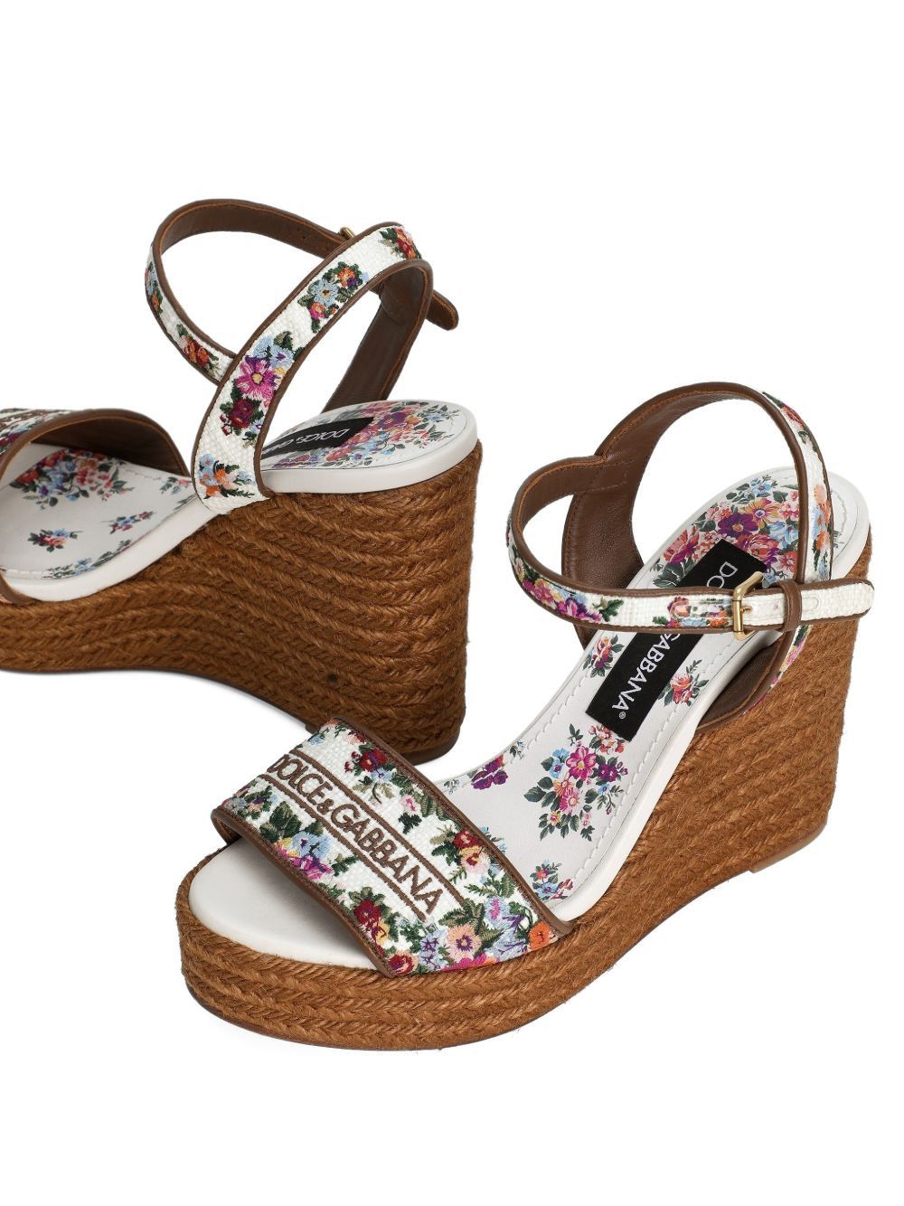Dolce & Gabbana EMBROIDERED WEDGE SANDALS Size US 11 / IT 41 - 3 Thumbnail