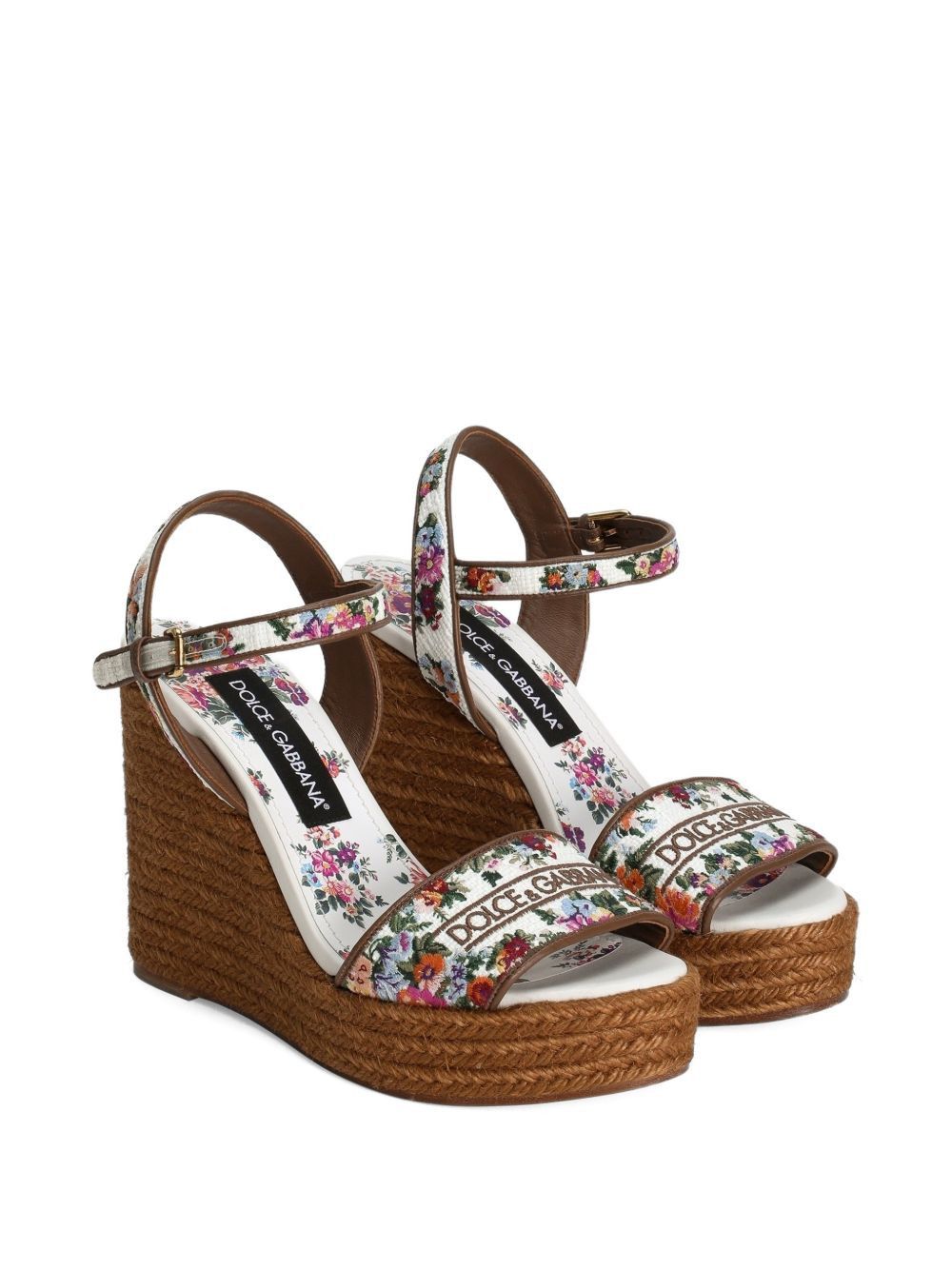 Dolce & Gabbana EMBROIDERED WEDGE SANDALS Size US 11 / IT 41 - 2 Thumbnail