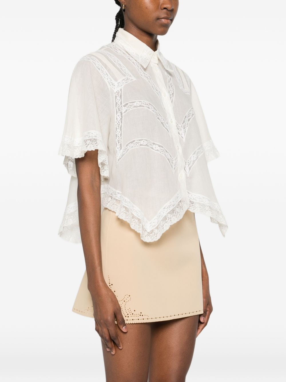 Ermanno Scervino EMBROIDERED COTTON SHIRT Size M / US 6-8 / IT 42-44 - 2 Thumbnail