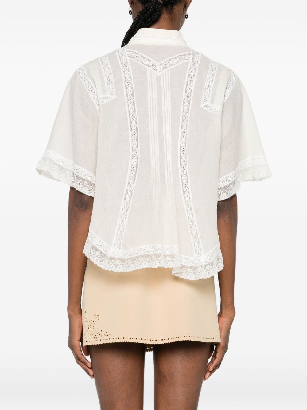 Ermanno Scervino EMBROIDERED COTTON SHIRT Size M / US 6-8 / IT 42-44 - 3 Thumbnail