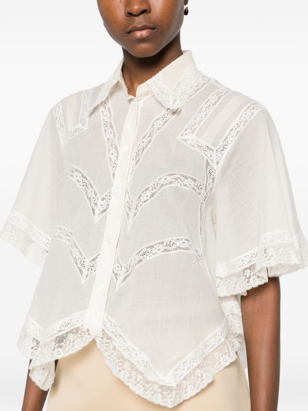 Ermanno Scervino EMBROIDERED COTTON SHIRT Size M / US 6-8 / IT 42-44 - 5 Thumbnail