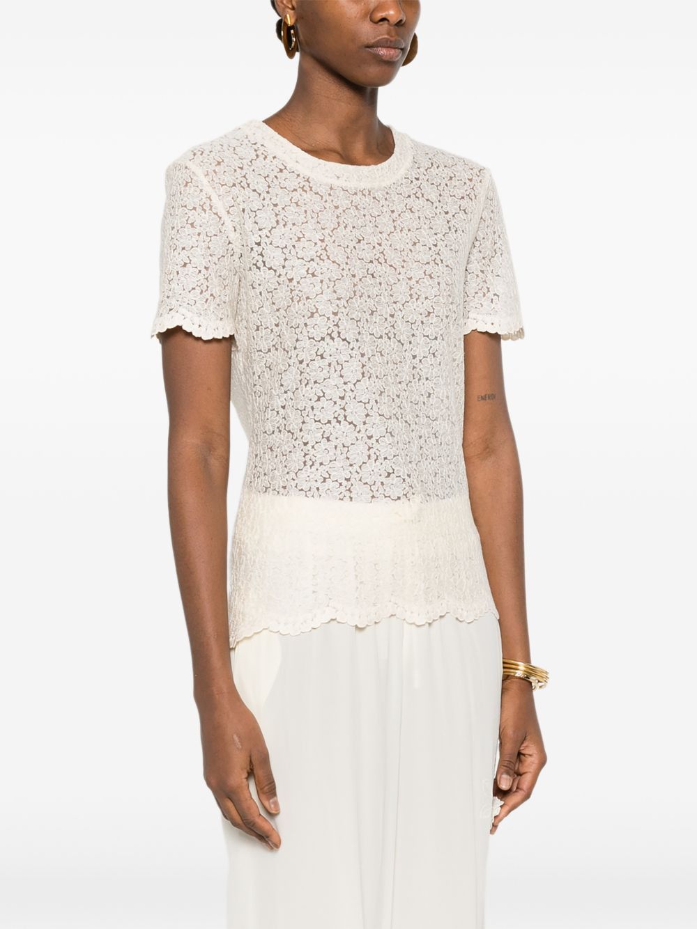 Ermanno Scervino EMBROIDERED T-SHIRT Size M / US 6-8 / IT 42-44 - 3 Thumbnail