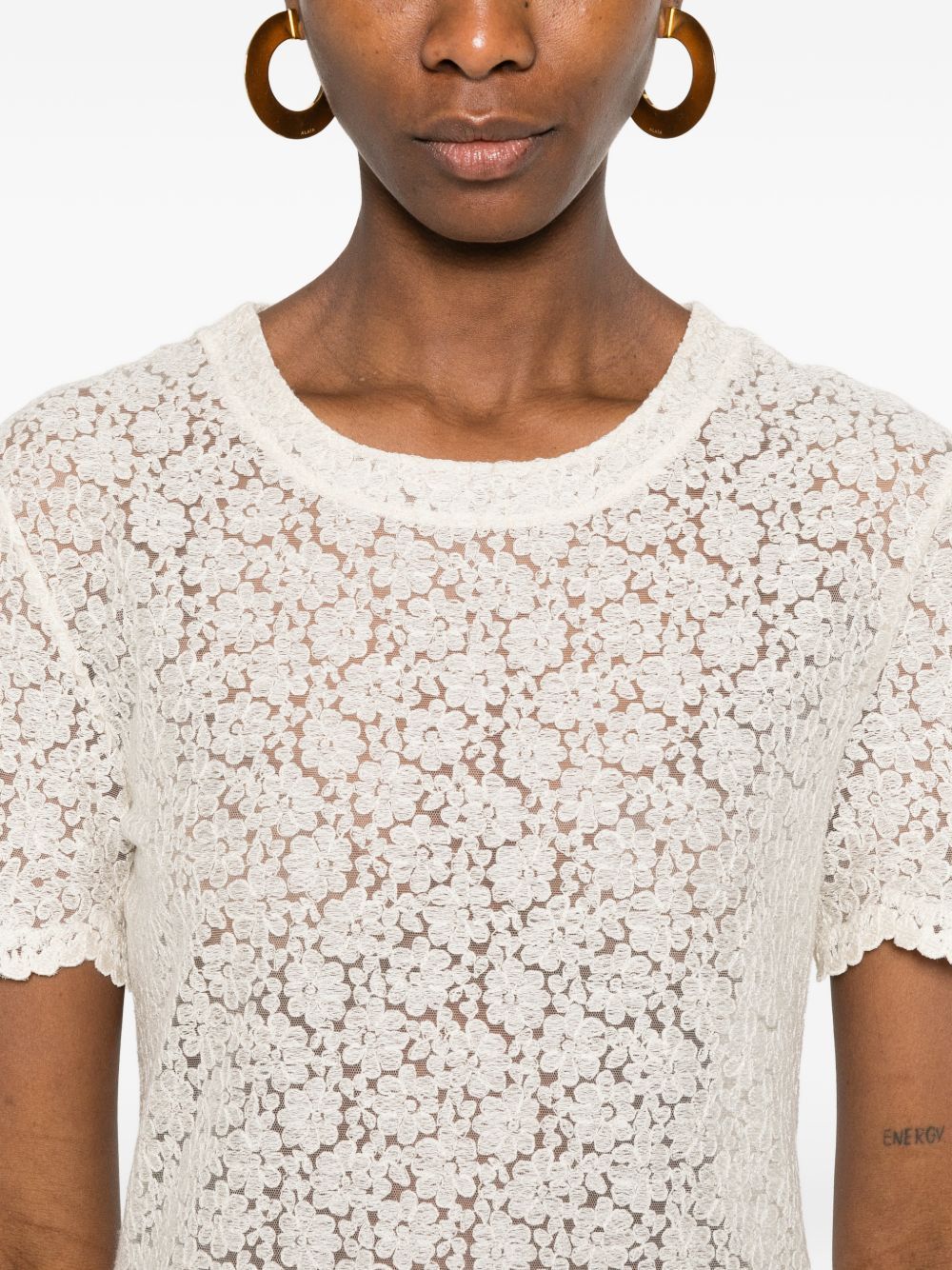 Ermanno Scervino EMBROIDERED T-SHIRT Size M / US 6-8 / IT 42-44 - 2 Thumbnail