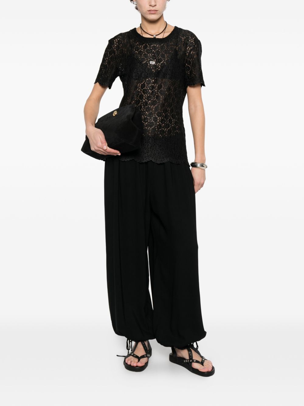 Ermanno Scervino EMBROIDERED T-SHIRT Size M / US 6-8 / IT 42-44 - 2 Thumbnail