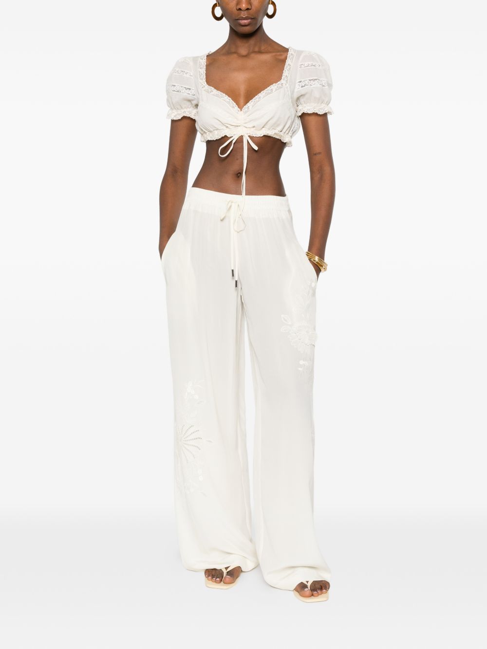 Ermanno Scervino SILK PAJAMA TROUSERS Size 28" / US 6 / IT 42 - 2 Thumbnail