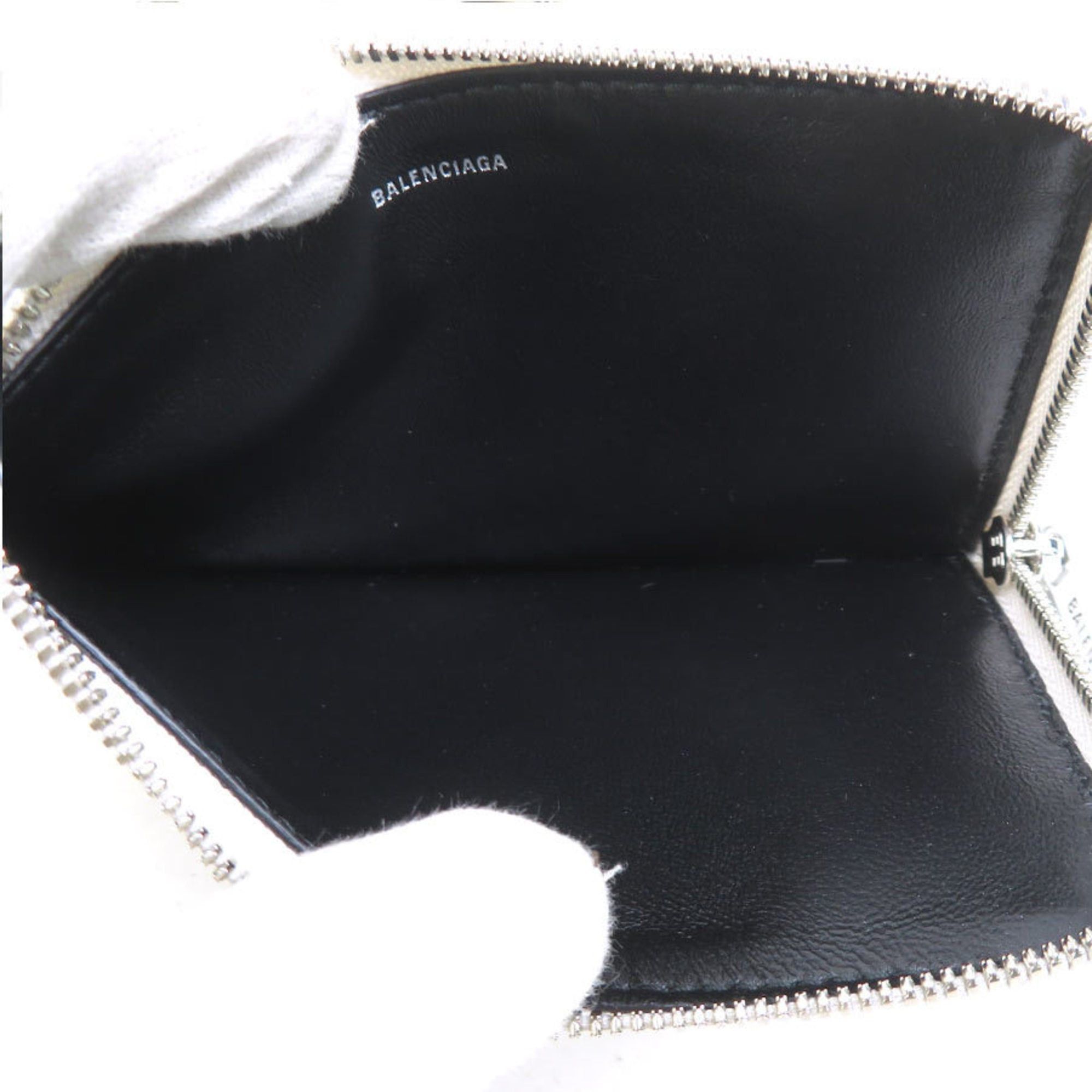 Balenciaga Balenciaga Business Card Case, Leather, Ivory and Silver, Women's, Free Shipping, e61581 Size ONE SIZE - 5 Thumbnail
