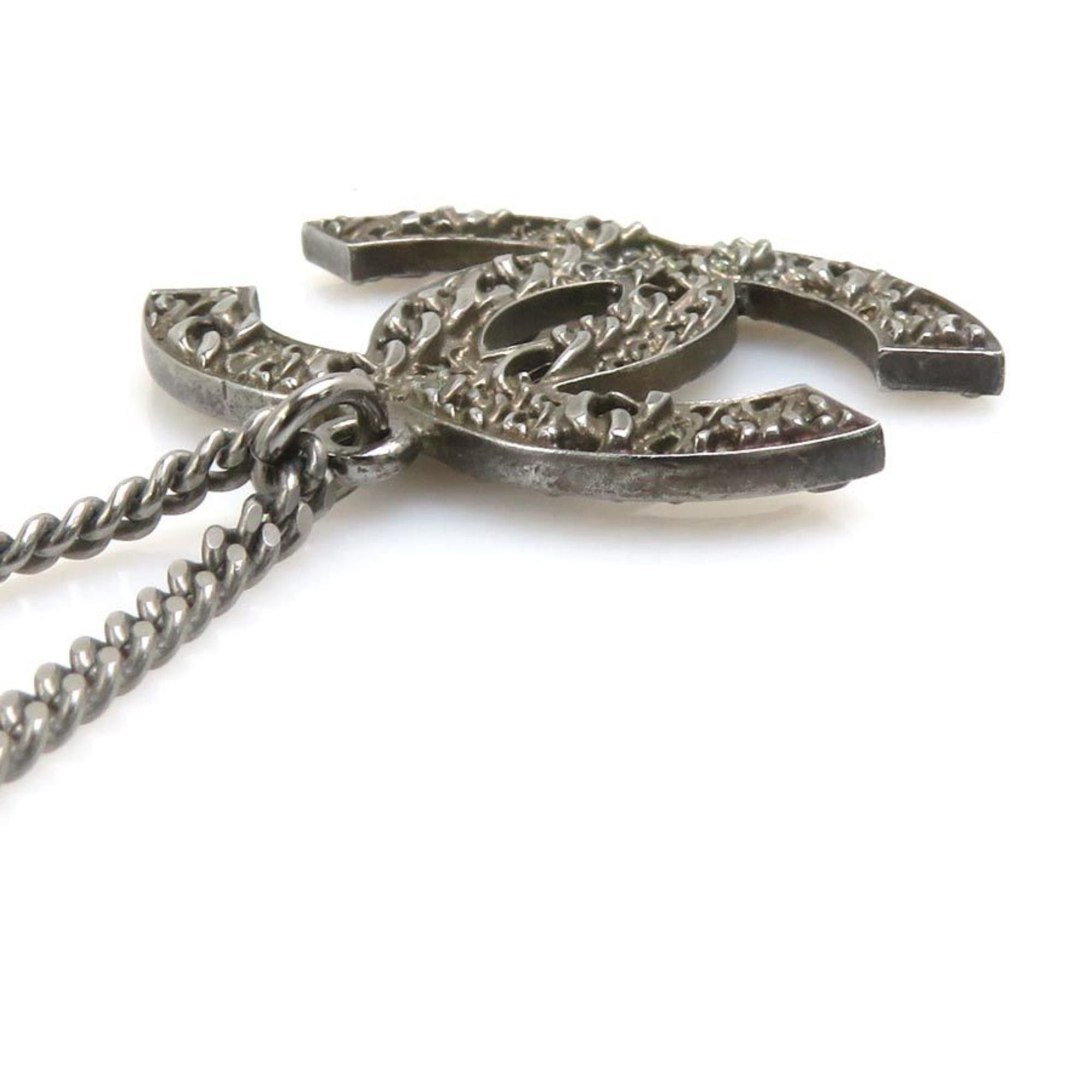 Chanel Chanel Coco Mark Metal Gunmetal Necklace for Women, Free Shipping, e61586a Size ONE SIZE - 3 Thumbnail