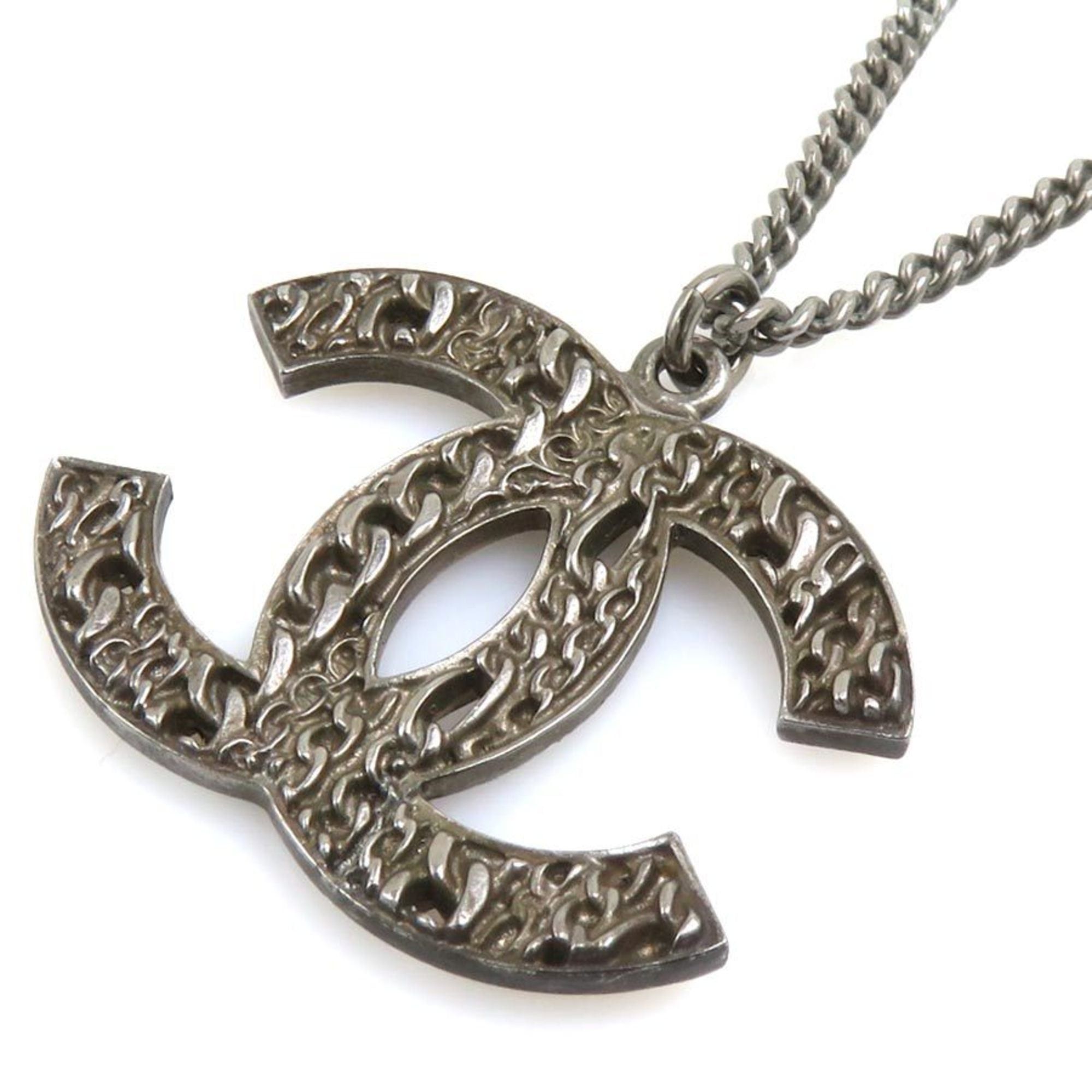 Chanel Chanel Coco Mark Metal Gunmetal Necklace for Women, Free Shipping, e61586a Size ONE SIZE - 4 Thumbnail