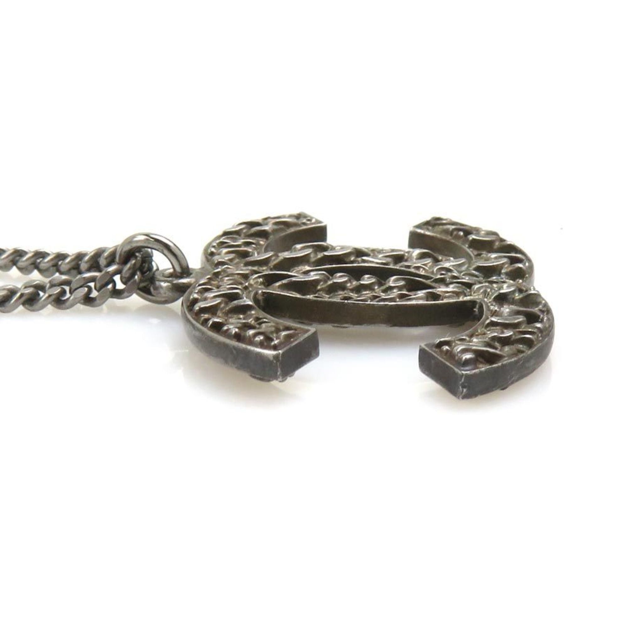 Chanel Chanel Coco Mark Metal Gunmetal Necklace for Women, Free Shipping, e61586a Size ONE SIZE - 2 Thumbnail