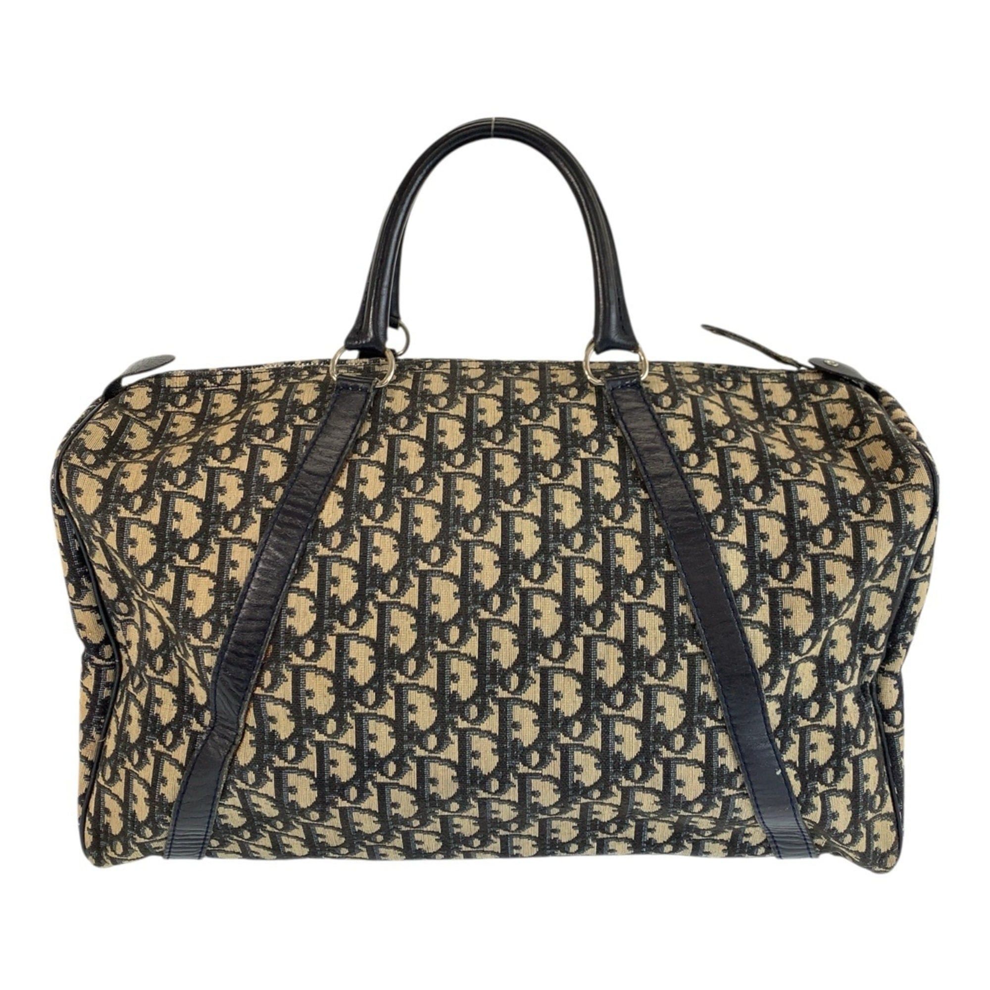 Dior Christian Dior Vintage Trotter Bag in Navy and Beige with Silver Hardware, Canvas Leather, for Women Size ONE SIZE - 2 Thumbnail