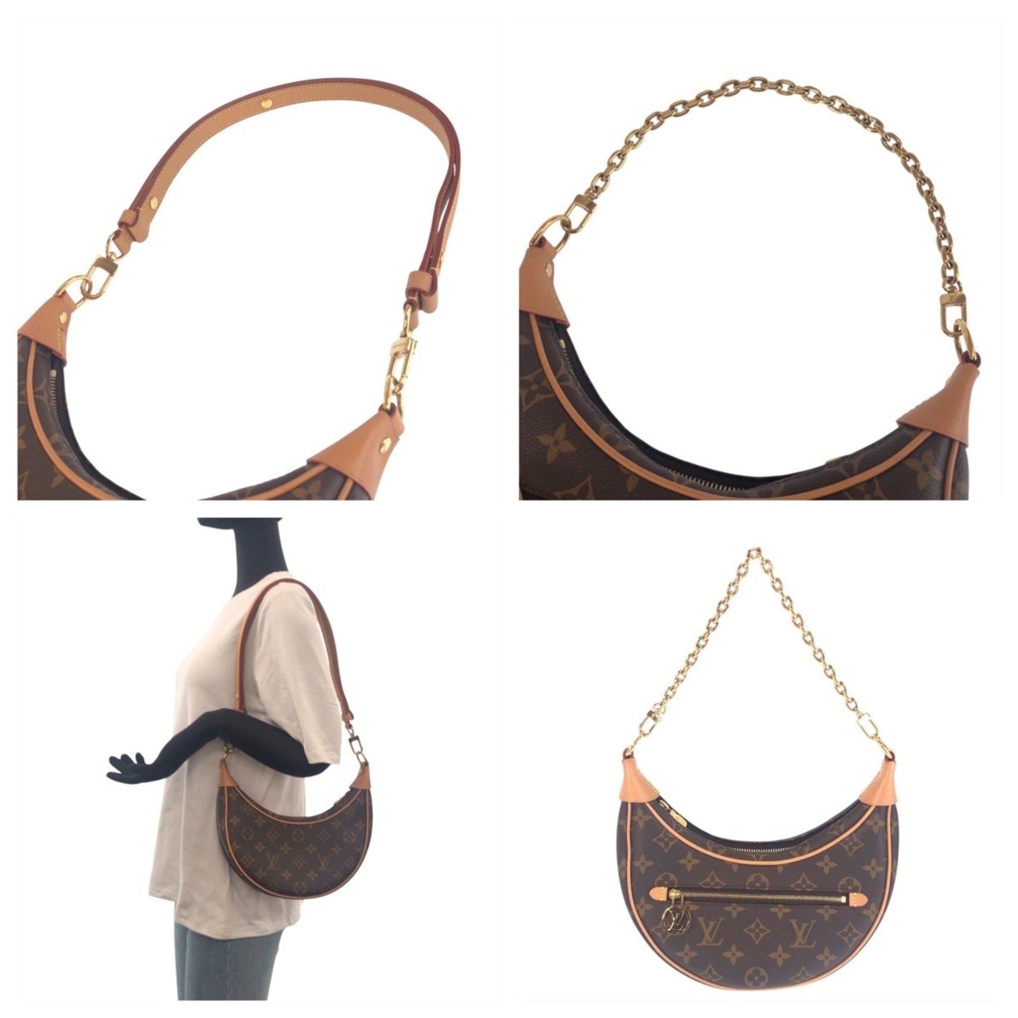 Louis Vuitton LOUIS VUITTON Monogram Loop Brown Leather with Gold Hardware, M81098, 2-Way Shoulder/Handbag for Women Size ONE SIZE - 6 Thumbnail