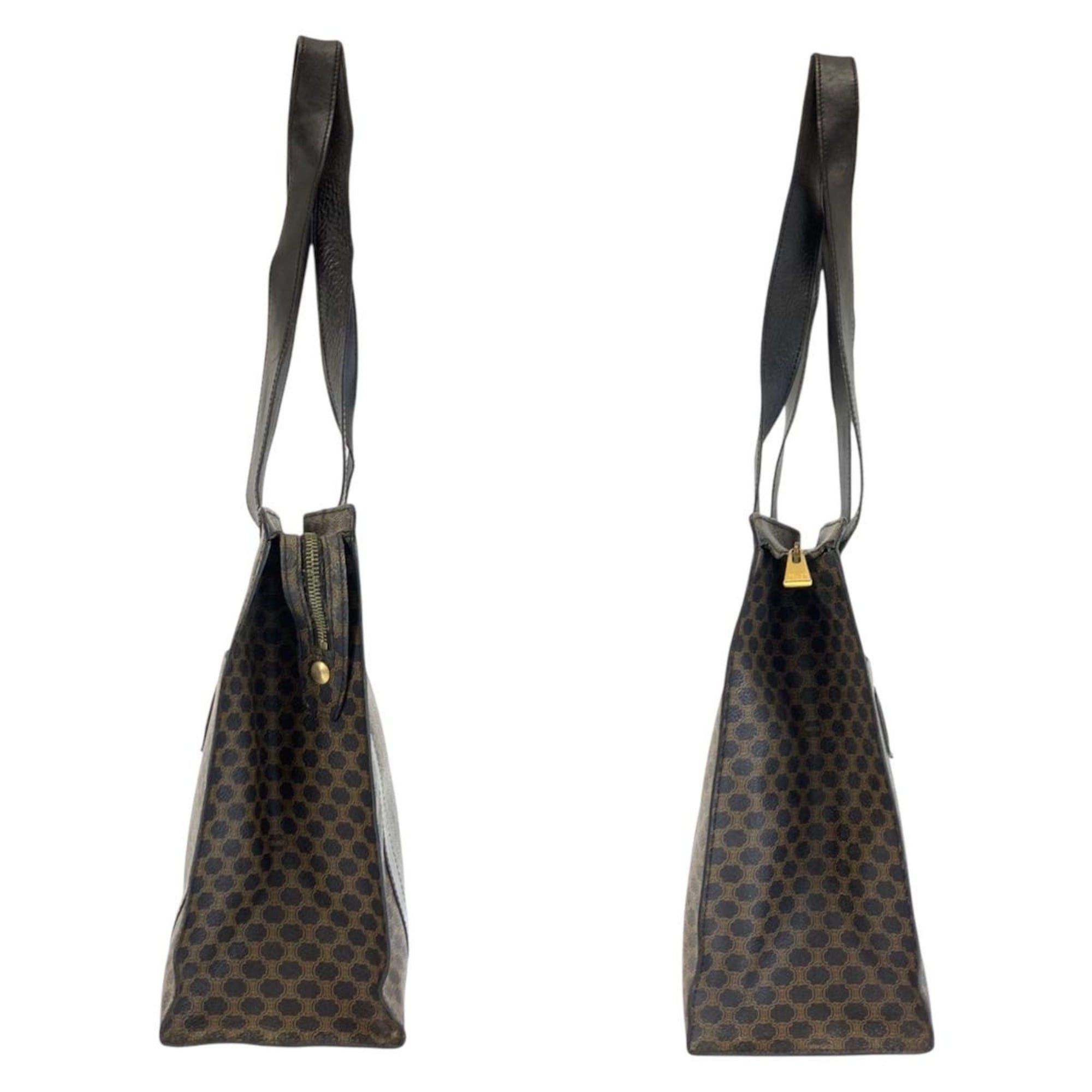 Celine CELINE Vintage Macadam Black/Brown Leather MC96 Tote Bag/Shoulder Bag for Women Size ONE SIZE - 7 Thumbnail