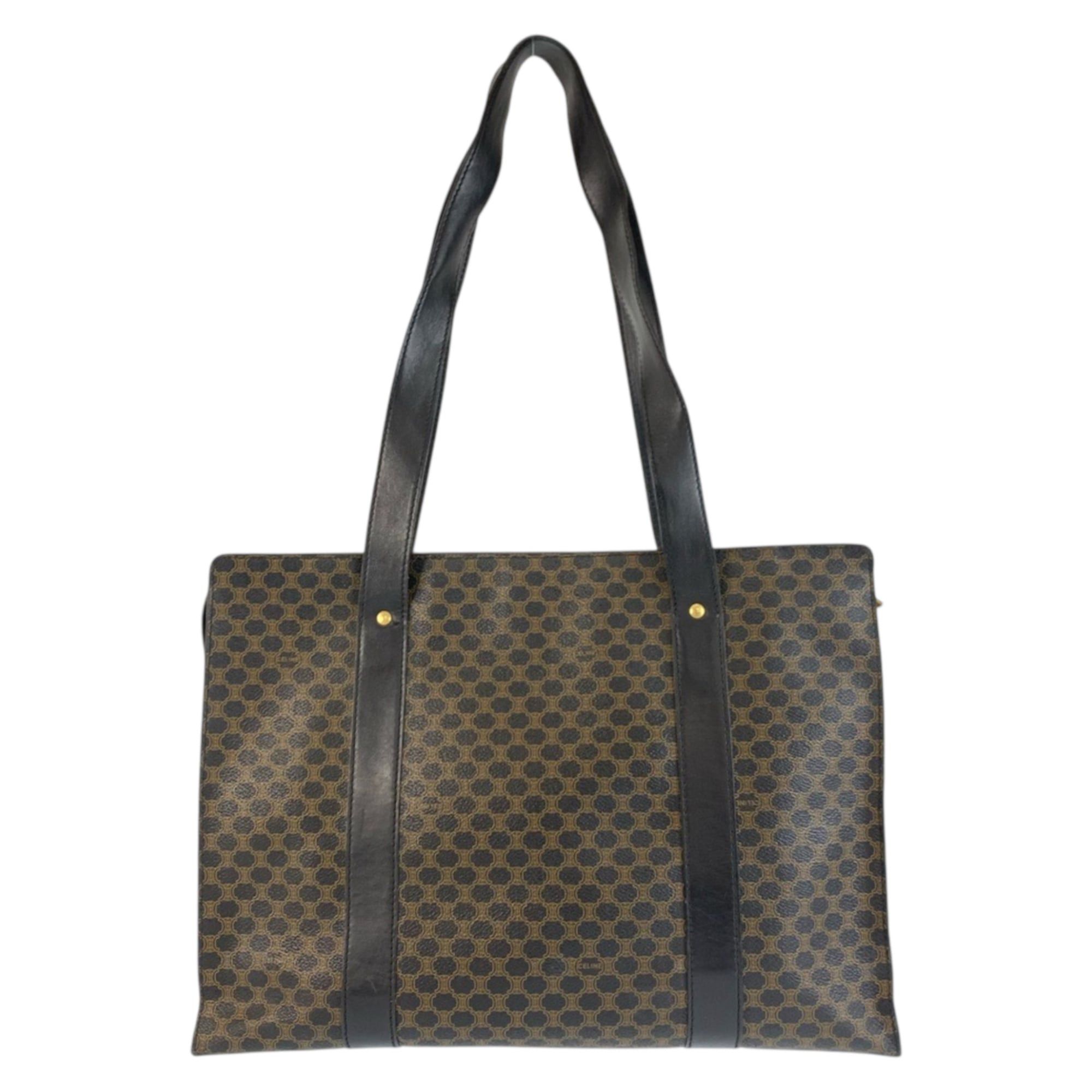 Celine CELINE Vintage Macadam Black/Brown Leather MC96 Tote Bag/Shoulder Bag for Women Size ONE SIZE - 2 Thumbnail
