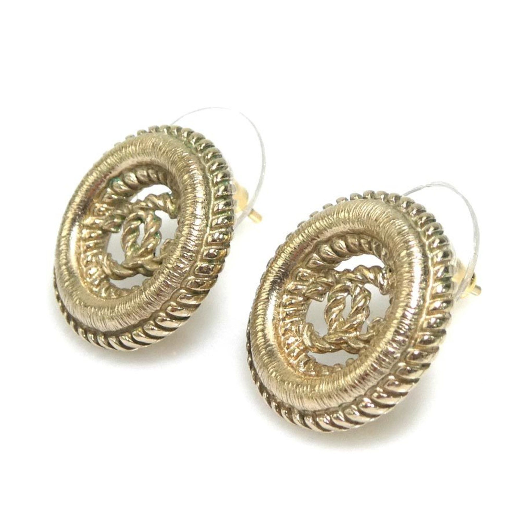 Chanel Chanel earrings, Coco Mark design, metal, gold, women's, free shipping, e61612a Size ONE SIZE - 2 Thumbnail