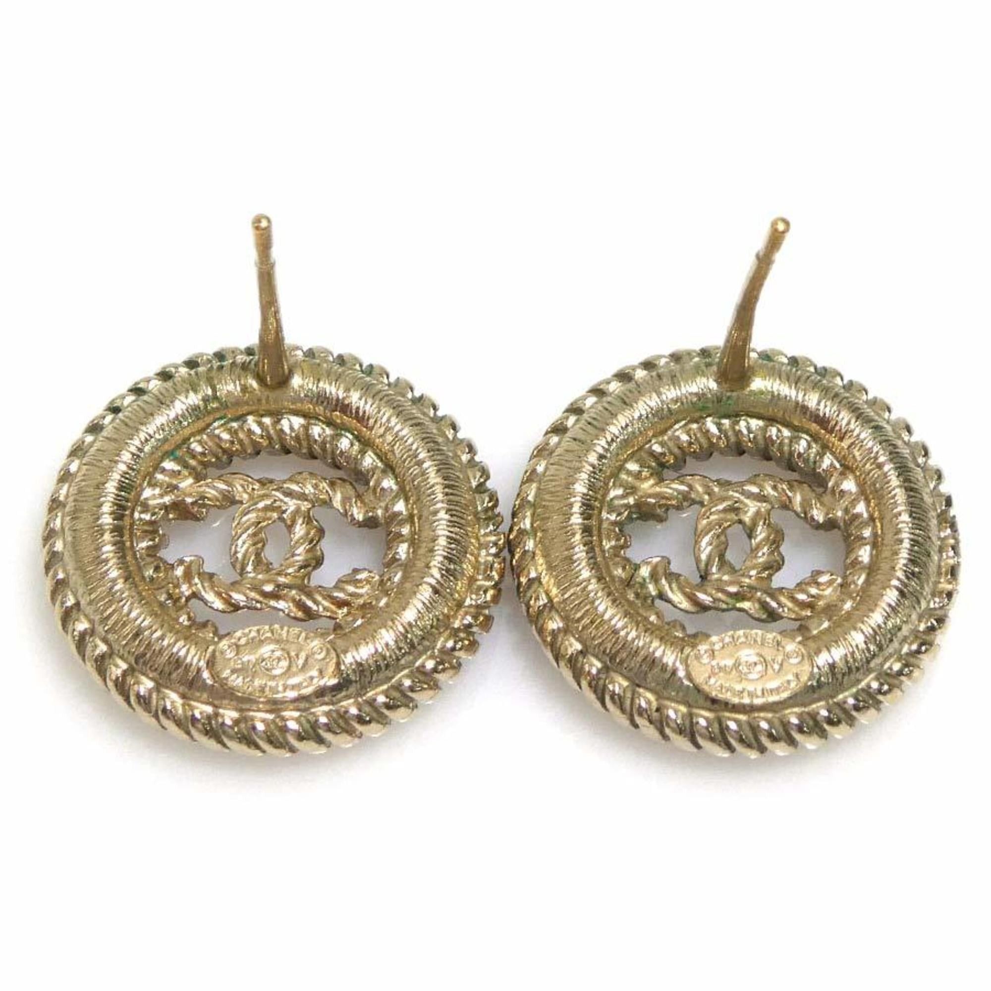 Chanel Chanel earrings, Coco Mark design, metal, gold, women's, free shipping, e61612a Size ONE SIZE - 7 Thumbnail