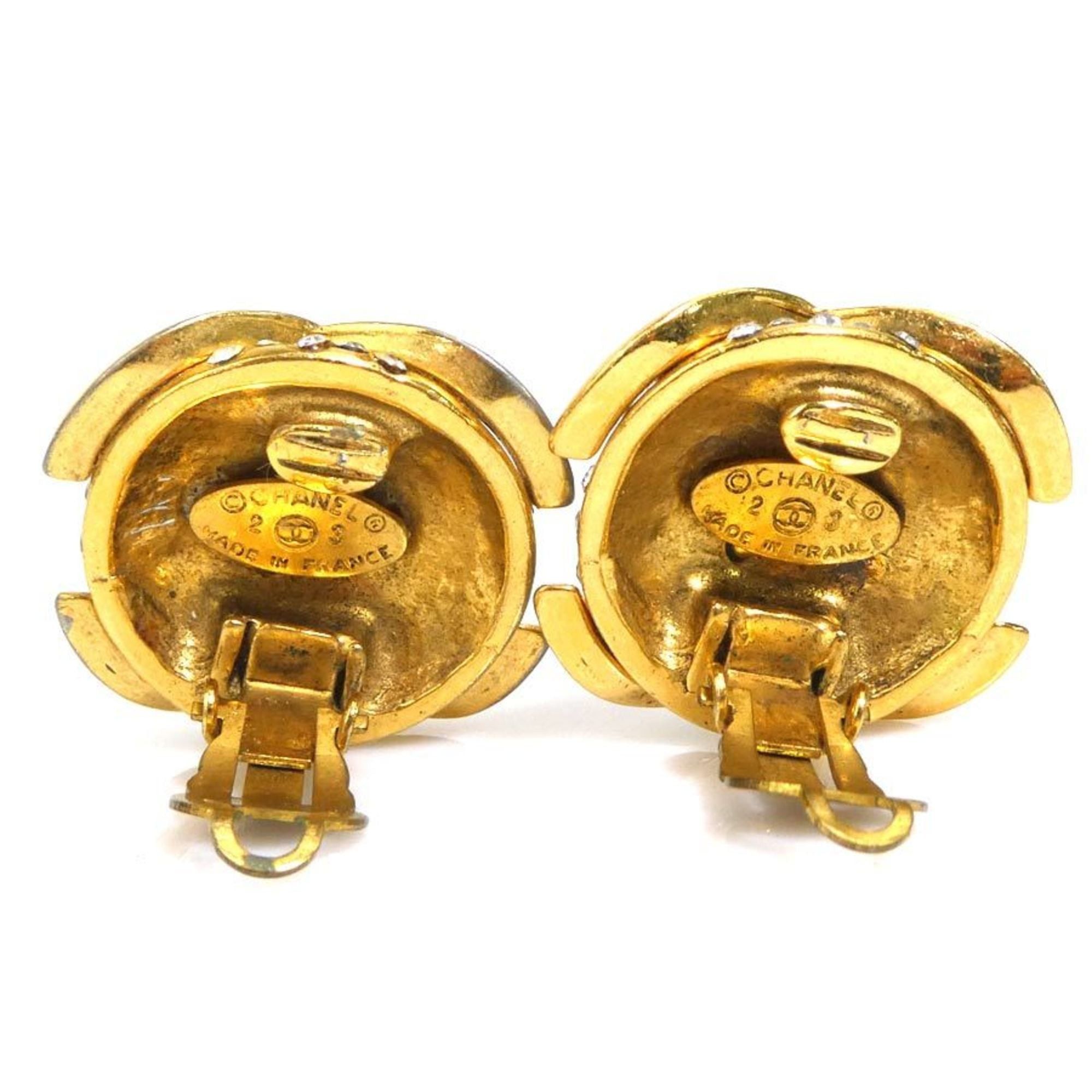 Chanel Chanel earrings, Coco Mark design, metal, rhinestones, gold and silver, for women. Free shipping. e61610a Size ONE SIZE - 7 Thumbnail