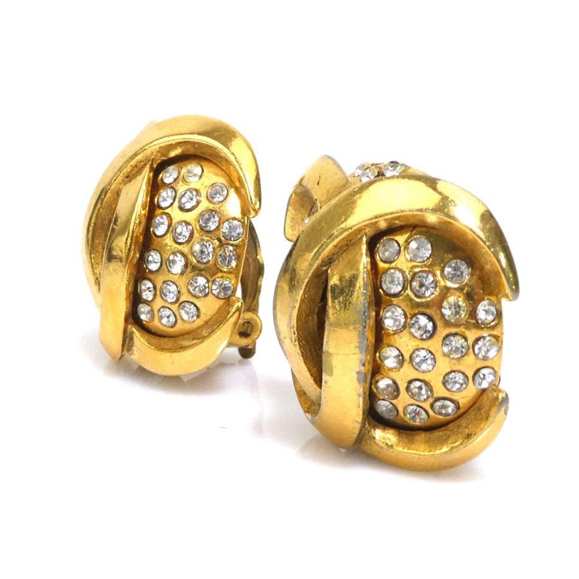Chanel Chanel earrings, Coco Mark design, metal, rhinestones, gold and silver, for women. Free shipping. e61610a Size ONE SIZE - 3 Thumbnail