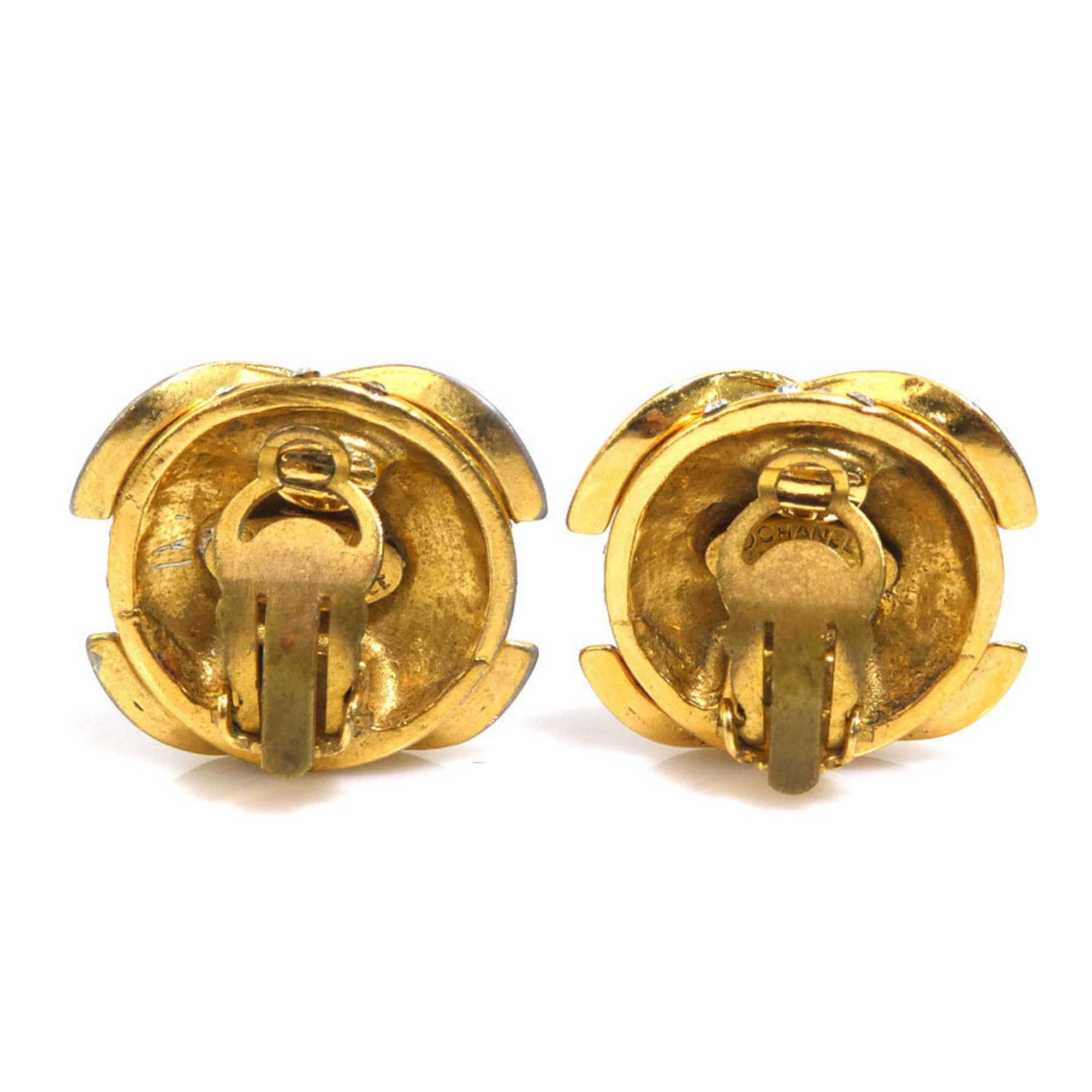 Chanel Chanel earrings, Coco Mark design, metal, rhinestones, gold and silver, for women. Free shipping. e61610a Size ONE SIZE - 4 Thumbnail