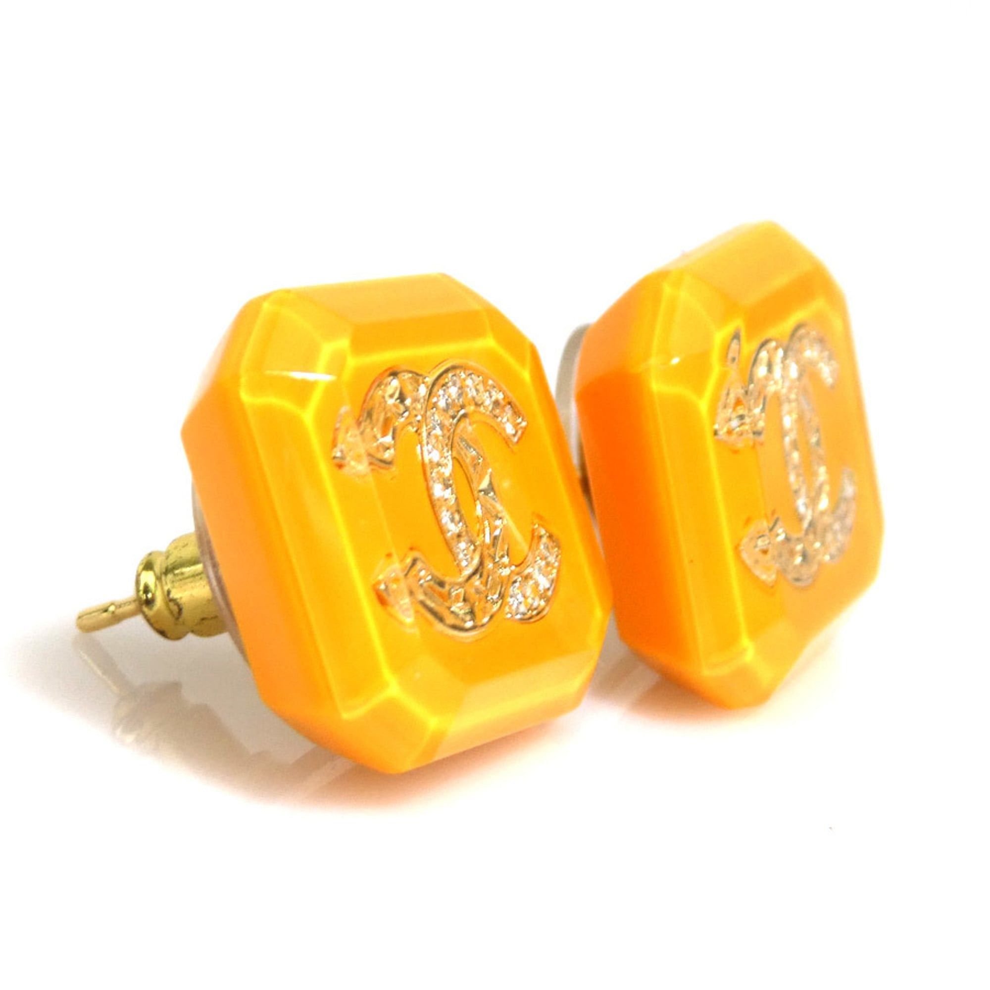 Chanel Chanel earrings, Coco Mark design, resin and metal, yellow gold, women's, free shipping, e61614a Size ONE SIZE - 2 Thumbnail