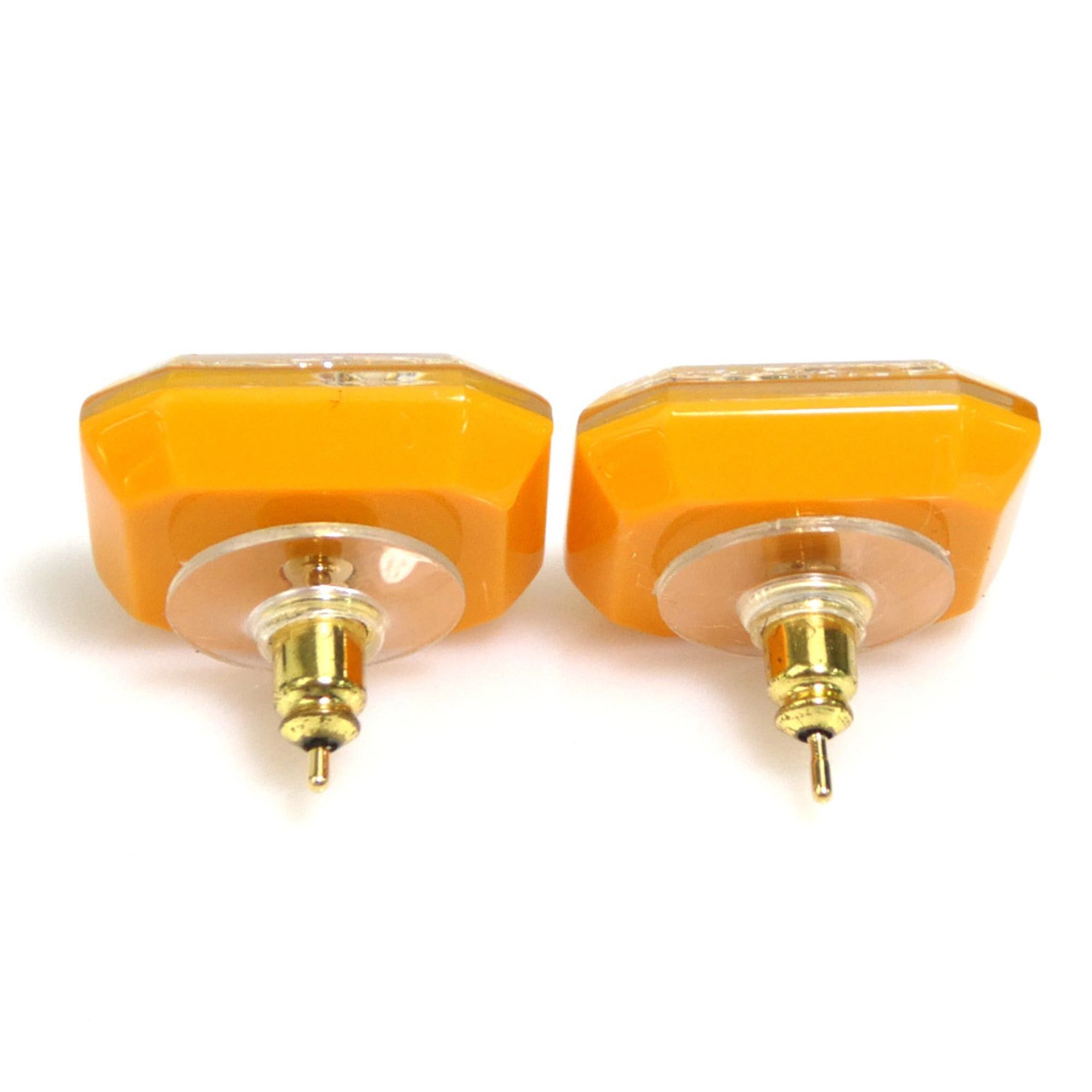 Chanel Chanel earrings, Coco Mark design, resin and metal, yellow gold, women's, free shipping, e61614a Size ONE SIZE - 4 Thumbnail