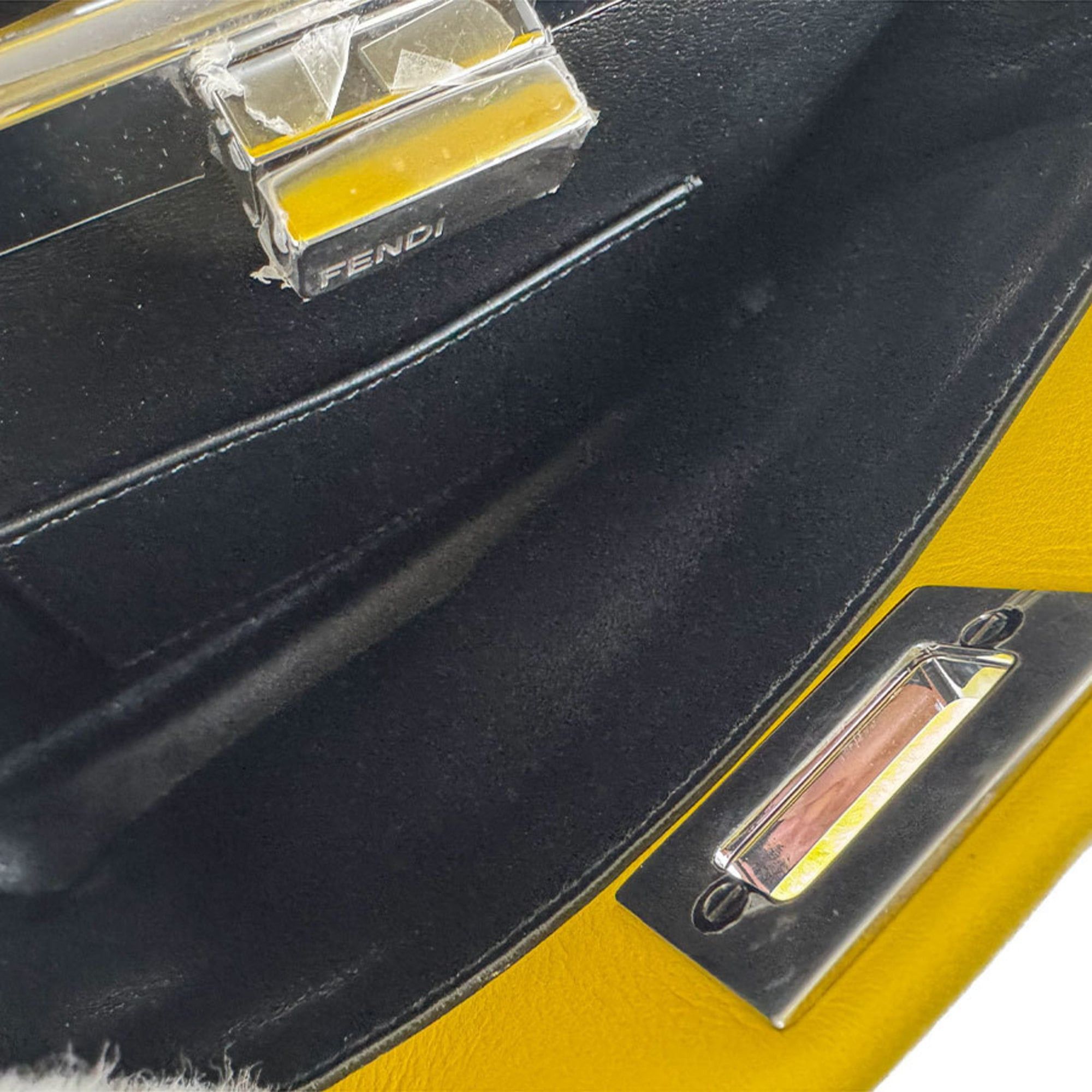 Fendi Fendi Peekaboo Mini Fur Handbag/Shoulder Bag, Yellow, Women's, 8BN316-AFUA, Free Shipping, z8925 Size ONE SIZE - 6 Thumbnail