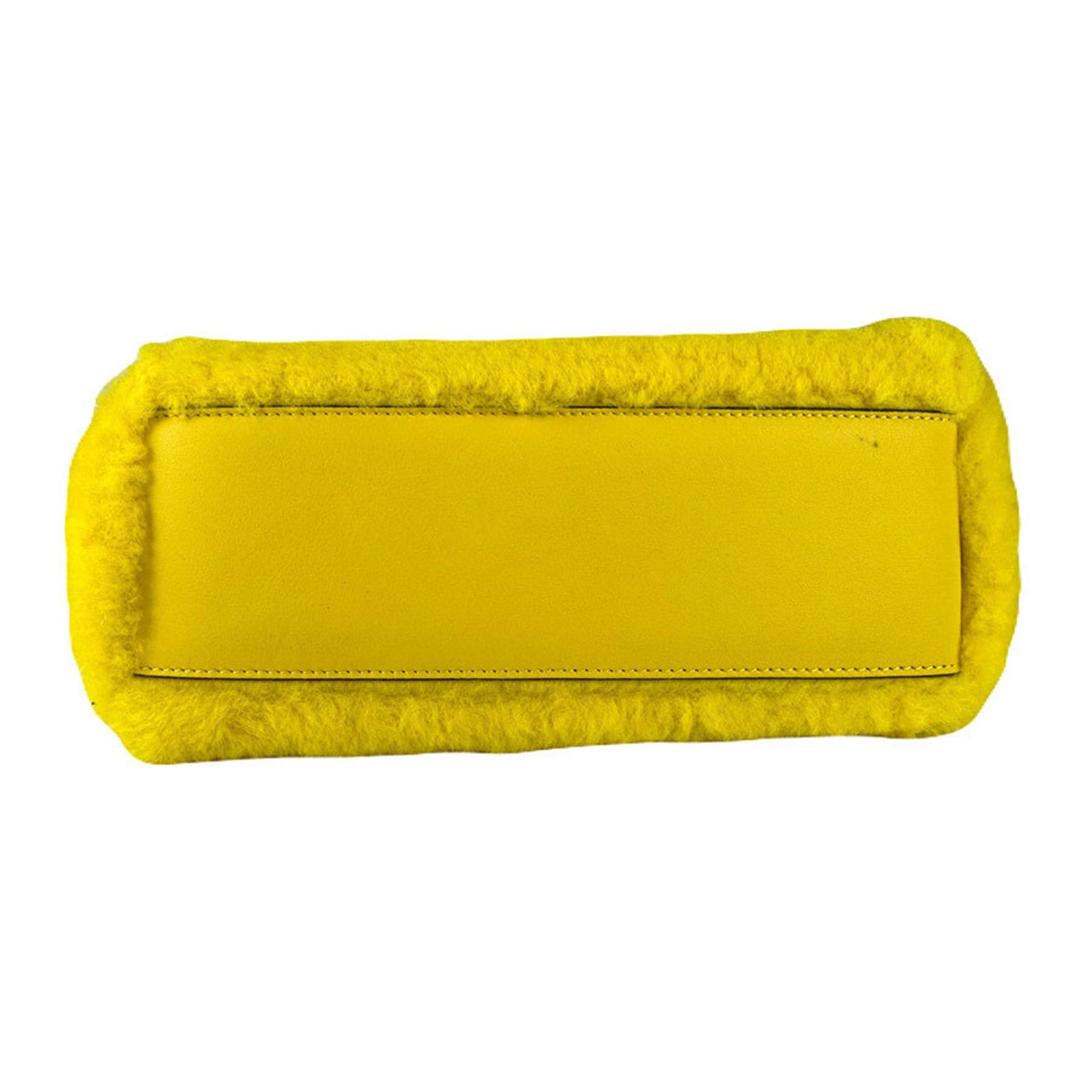 Fendi Fendi Peekaboo Mini Fur Handbag/Shoulder Bag, Yellow, Women's, 8BN316-AFUA, Free Shipping, z8925 Size ONE SIZE - 4 Thumbnail