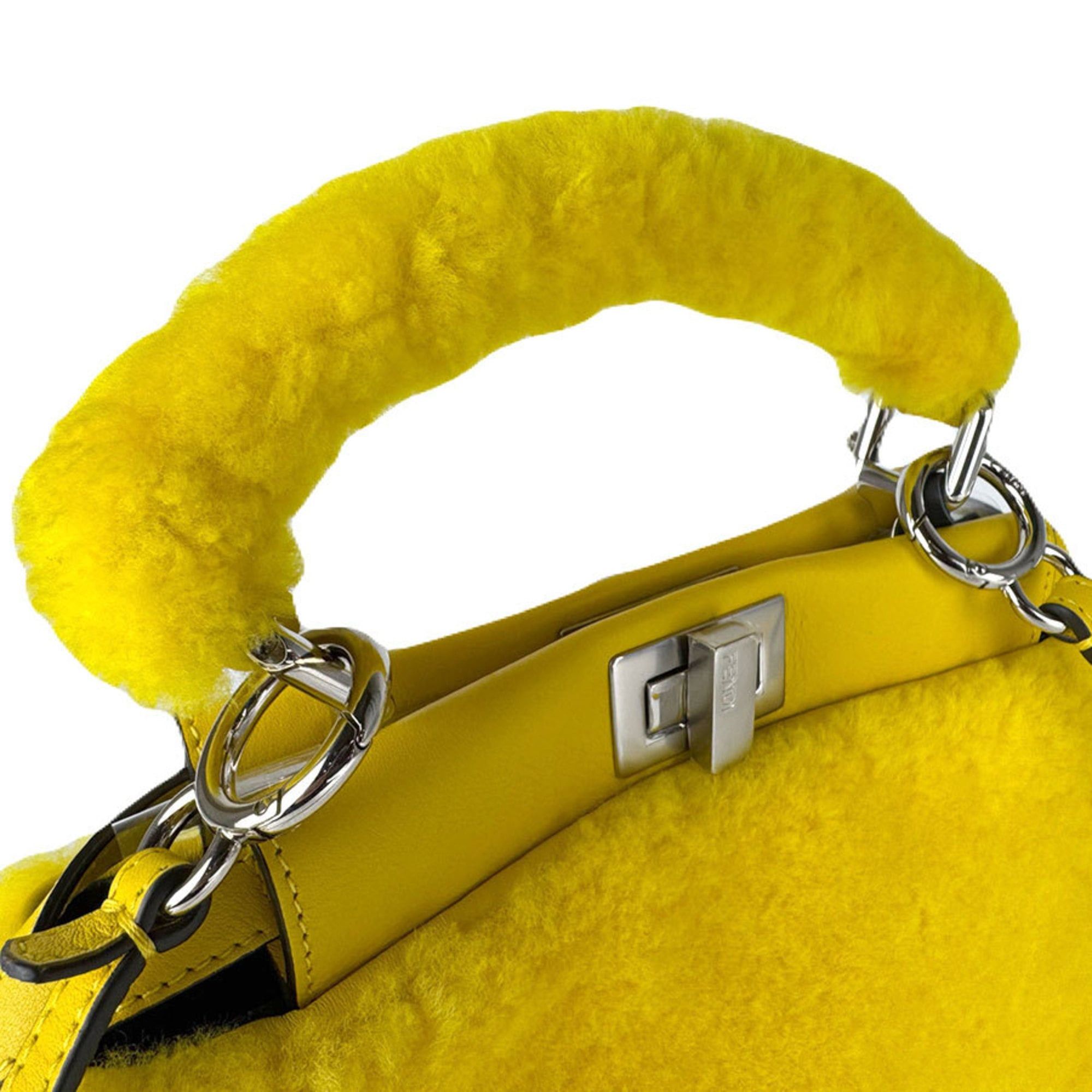 Fendi Fendi Peekaboo Mini Fur Handbag/Shoulder Bag, Yellow, Women's, 8BN316-AFUA, Free Shipping, z8925 Size ONE SIZE - 11 Thumbnail