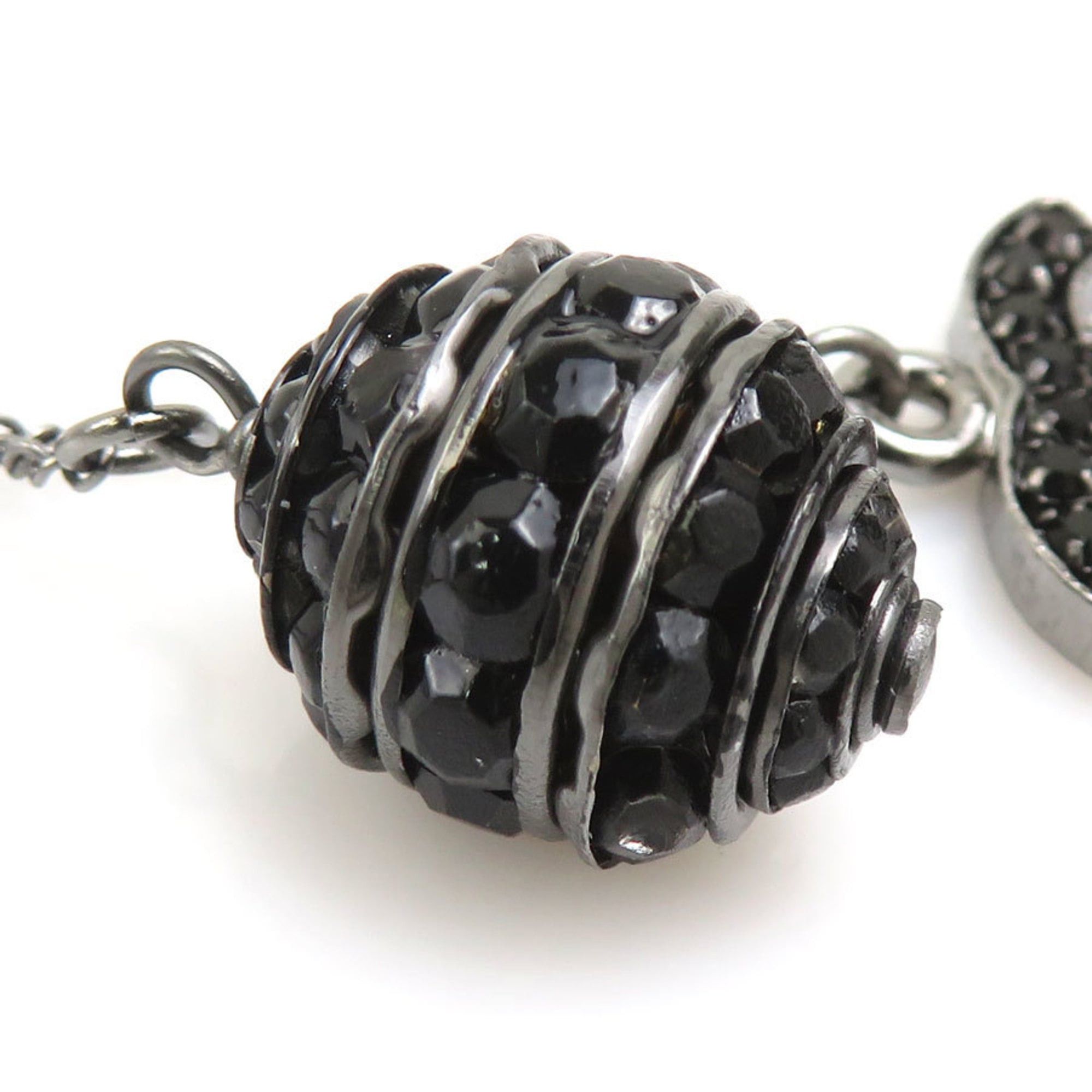 Chanel Chanel necklace, Coco Mark, metal, rhinestone, gunmetal, black, women's, free shipping, e61616a Size ONE SIZE - 4 Thumbnail