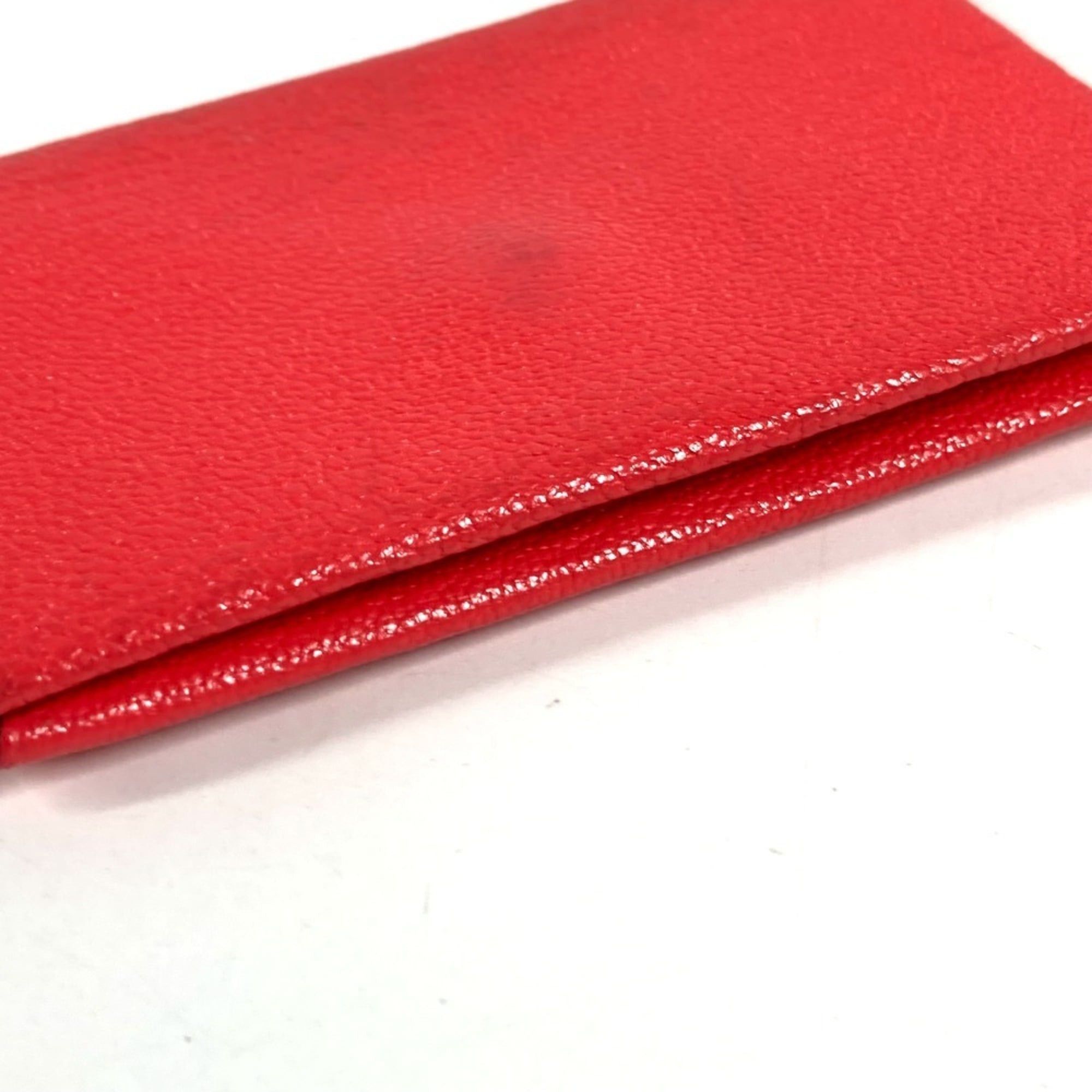 Hermes HERMES Calvi Verso Bicolor Wallet/Coin Purse - A stylish bi-fold wallet/card holder in Chevre leather, suitable for both men and women, red. Size ONE SIZE - 4 Thumbnail